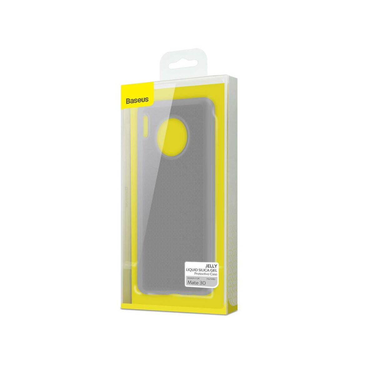 Baseus Huawei Mate 30 tok, Jelly Liquid Silica Gel, átlátszó fekete (WIHWMATE30-GD01)