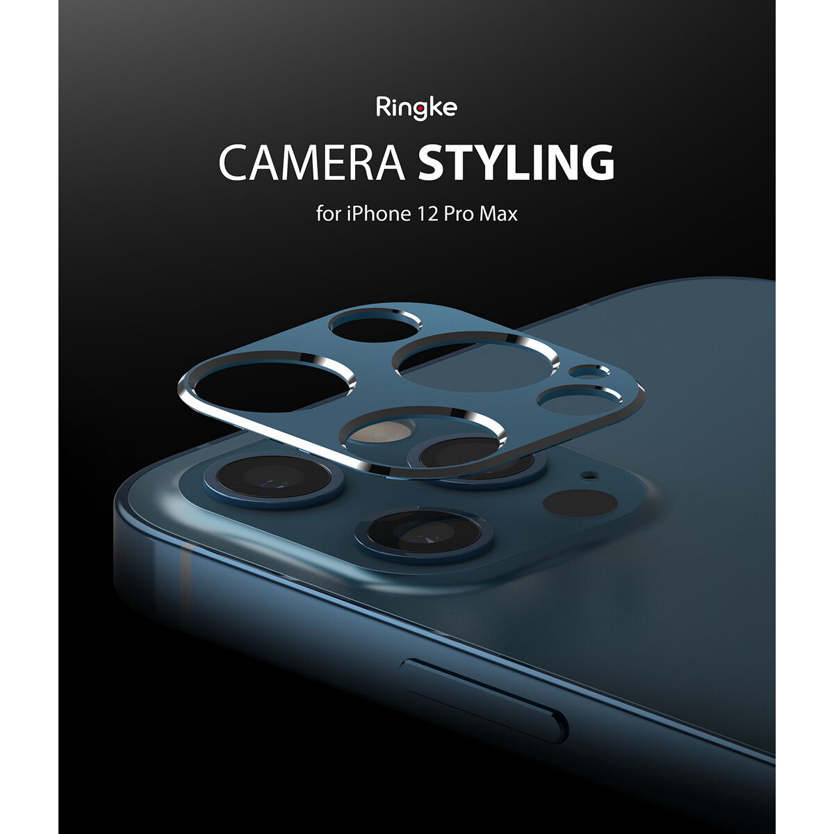Ringke iPhone 12 Pro Max, Camera Stlying, kamera sziget védő keret, Kék