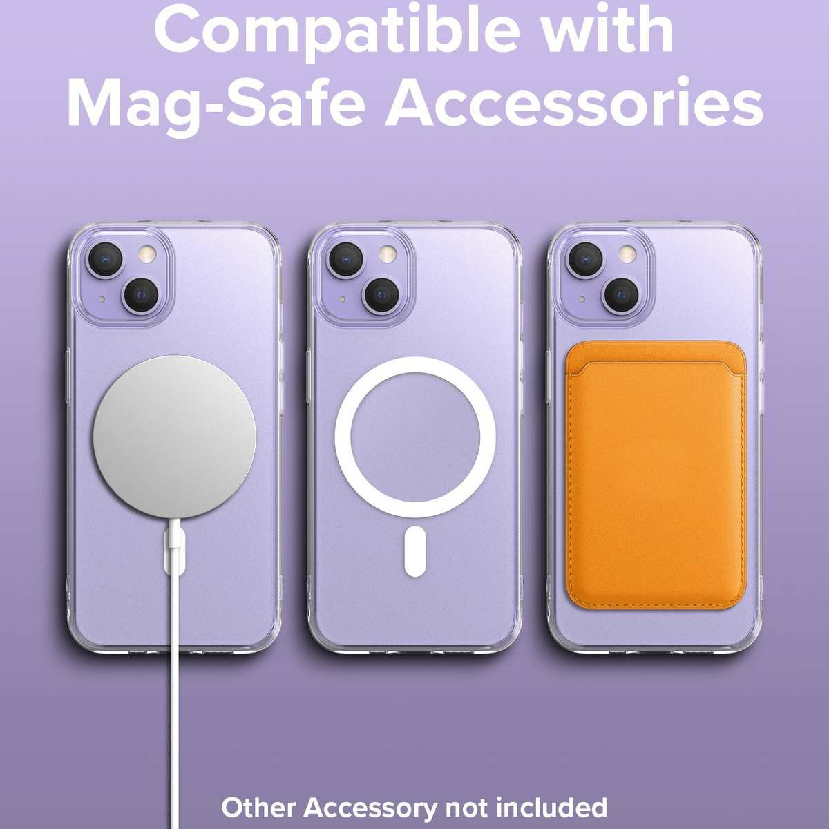 Kép 3/12 - Ringke iPhone 13 mini tok, Fusion Magnetic, MagSafe töltő felvevő funkció (töltő és kábel nélkül), Matt átlátszó