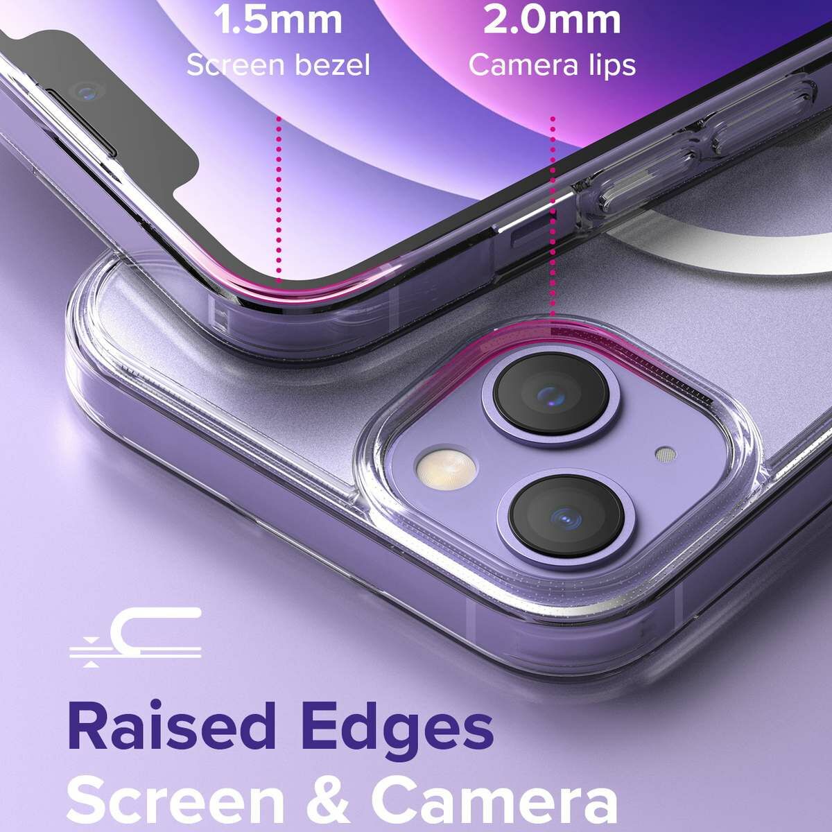 Kép 4/12 - Ringke iPhone 13 mini tok, Fusion Magnetic, MagSafe töltő felvevő funkció (töltő és kábel nélkül), Matt átlátszó