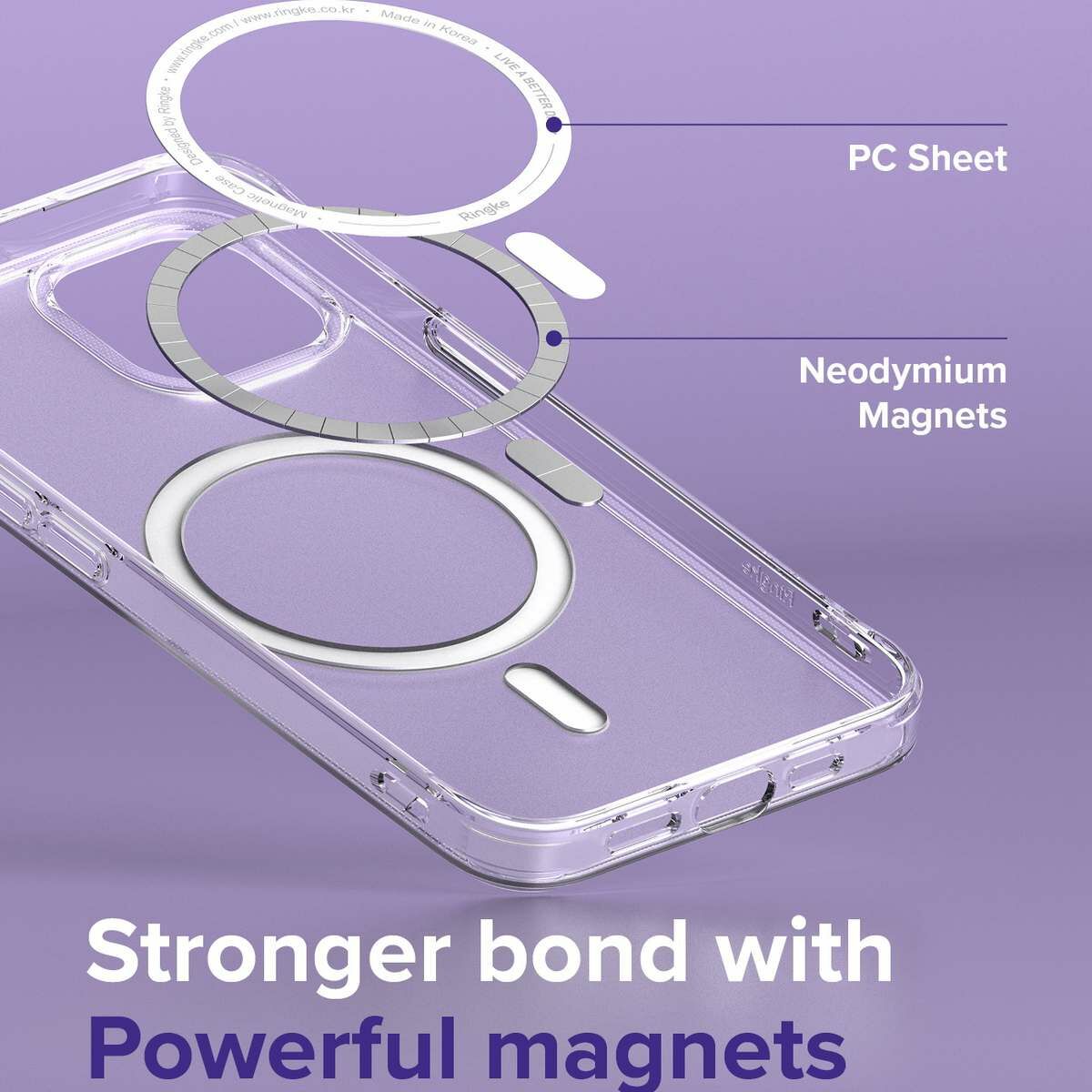 Kép 7/12 - Ringke iPhone 13 mini tok, Fusion Magnetic, MagSafe töltő felvevő funkció (töltő és kábel nélkül), Matt átlátszó