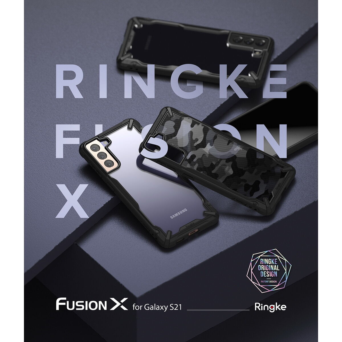 Kép 2/10 - Ringke Galaxy S21 tok, Fusion X, Fekete