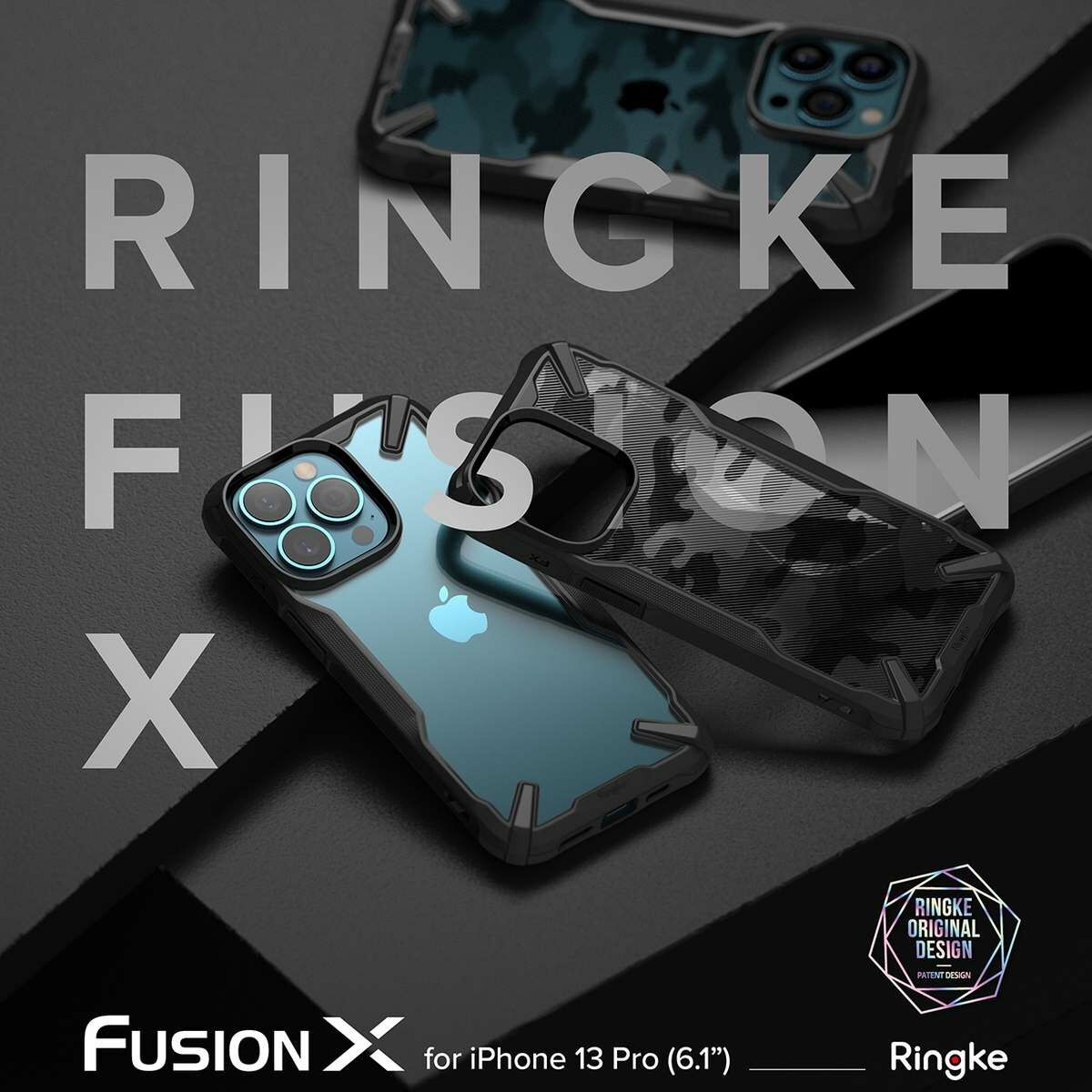 Kép 8/12 - Ringke iPhone 13 Pro tok, Fusion X, Fekete