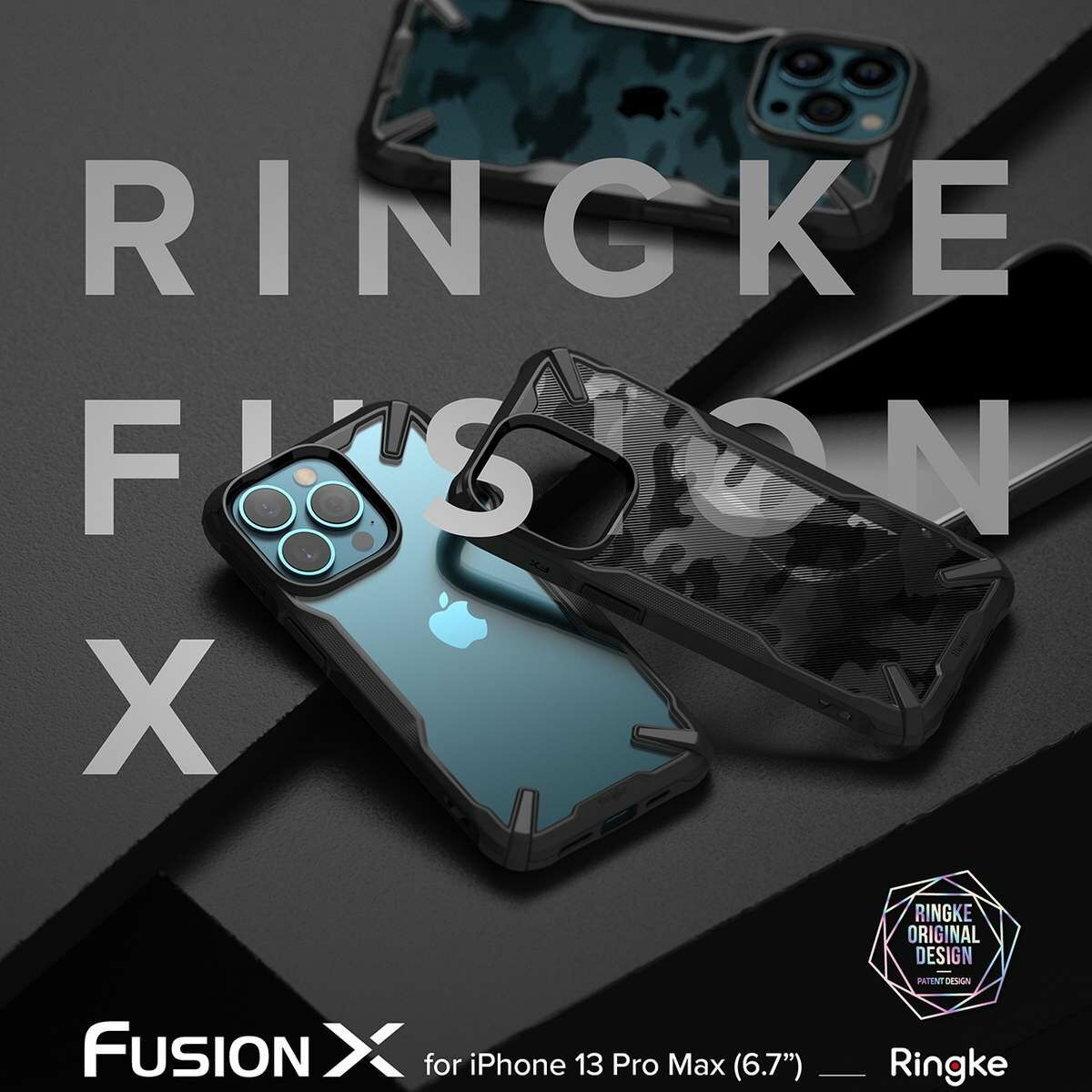 Kép 8/11 - Ringke iPhone 13 Pro Max tok, Fusion X, Fekete