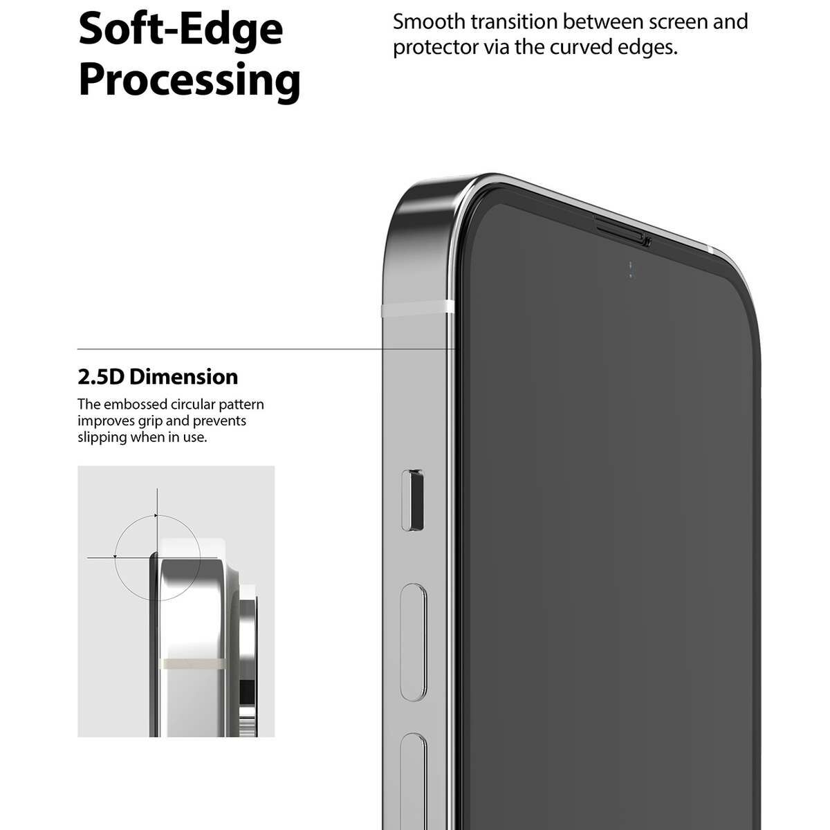 Kép 8/13 - Ringke iPhone 13 Pro Max kijelzővédő üveg Invisible Defender ID Edzett üveg, Fekete