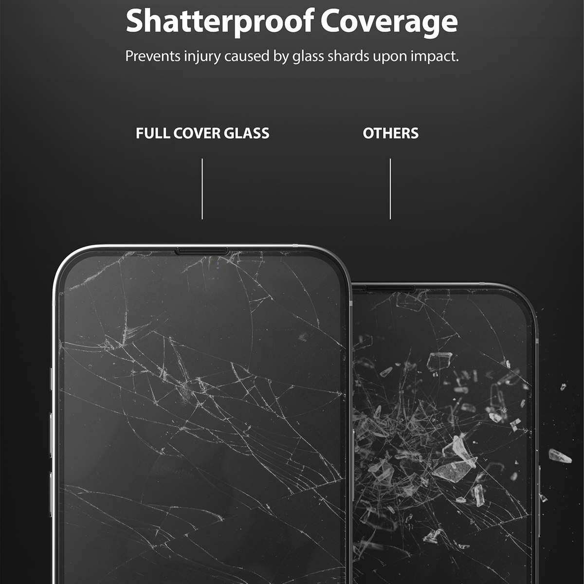 Kép 9/13 - Ringke iPhone 13 Pro Max kijelzővédő üveg Invisible Defender ID Edzett üveg, Fekete