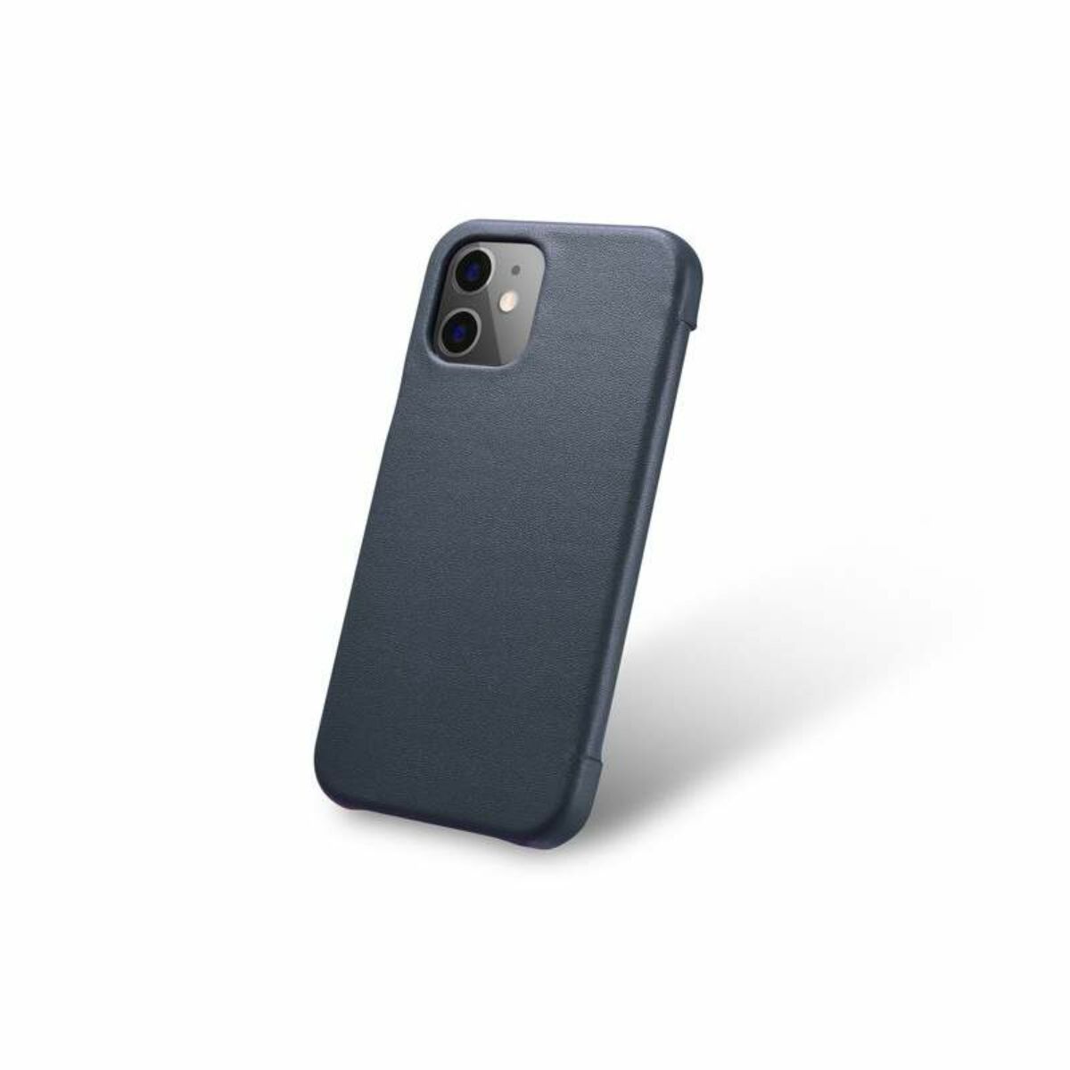 Kép 2/9 - iCarer iPhone 12 mini (5.4) tok, Luxury Leather Sorozat oldalt nyíló (fémcsattal az elején), kék
