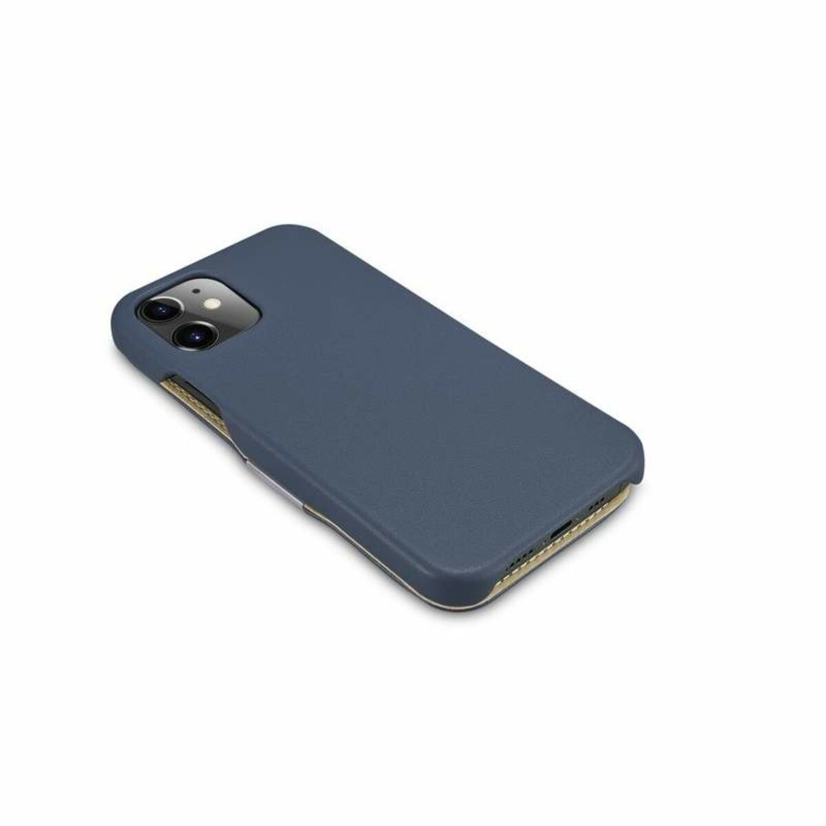 Kép 4/9 - iCarer iPhone 12 mini (5.4) tok, Luxury Leather Sorozat oldalt nyíló (fémcsattal az elején), kék