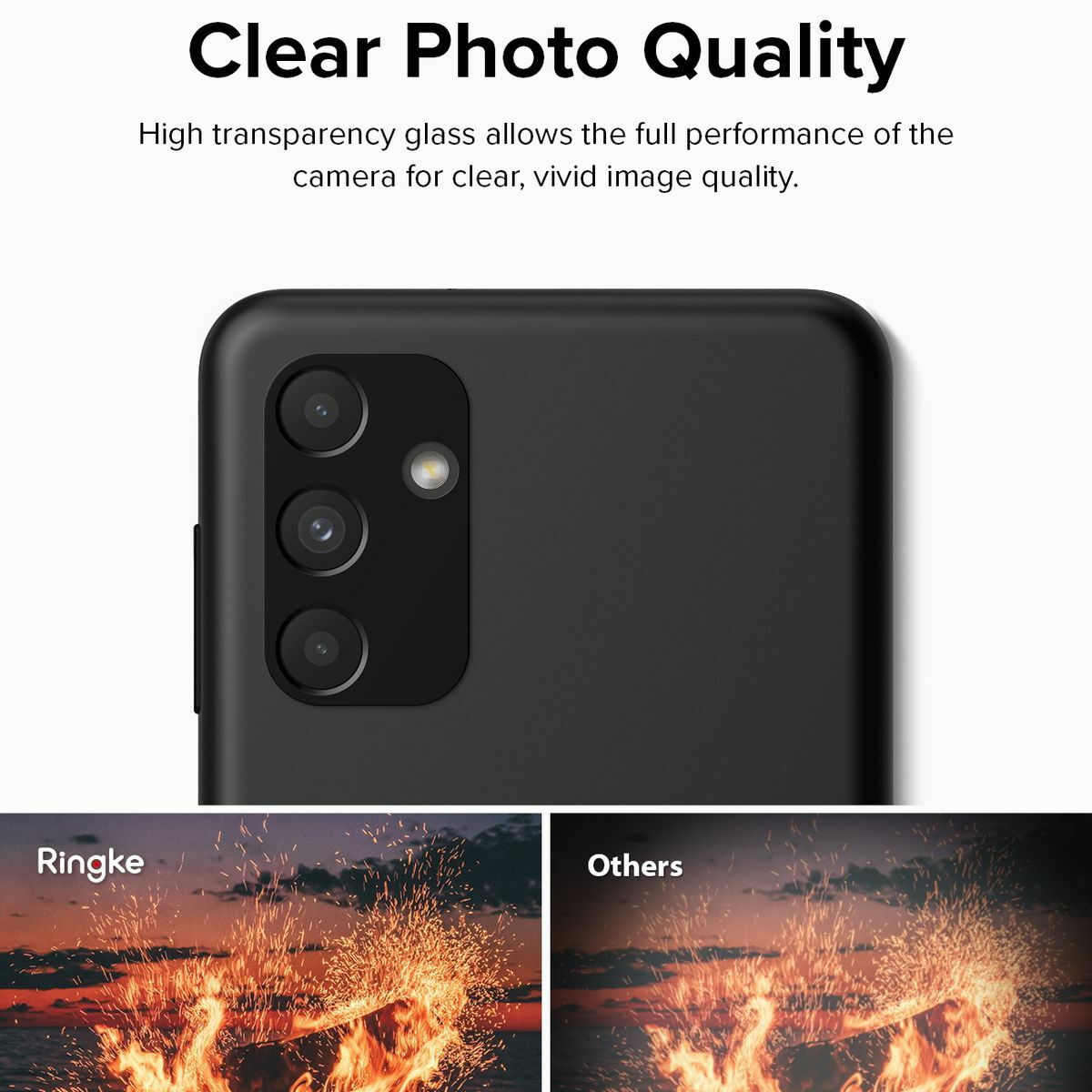 Ringke Galaxy A13 5G kamera lencse védő üveg (3pcs), Fekete