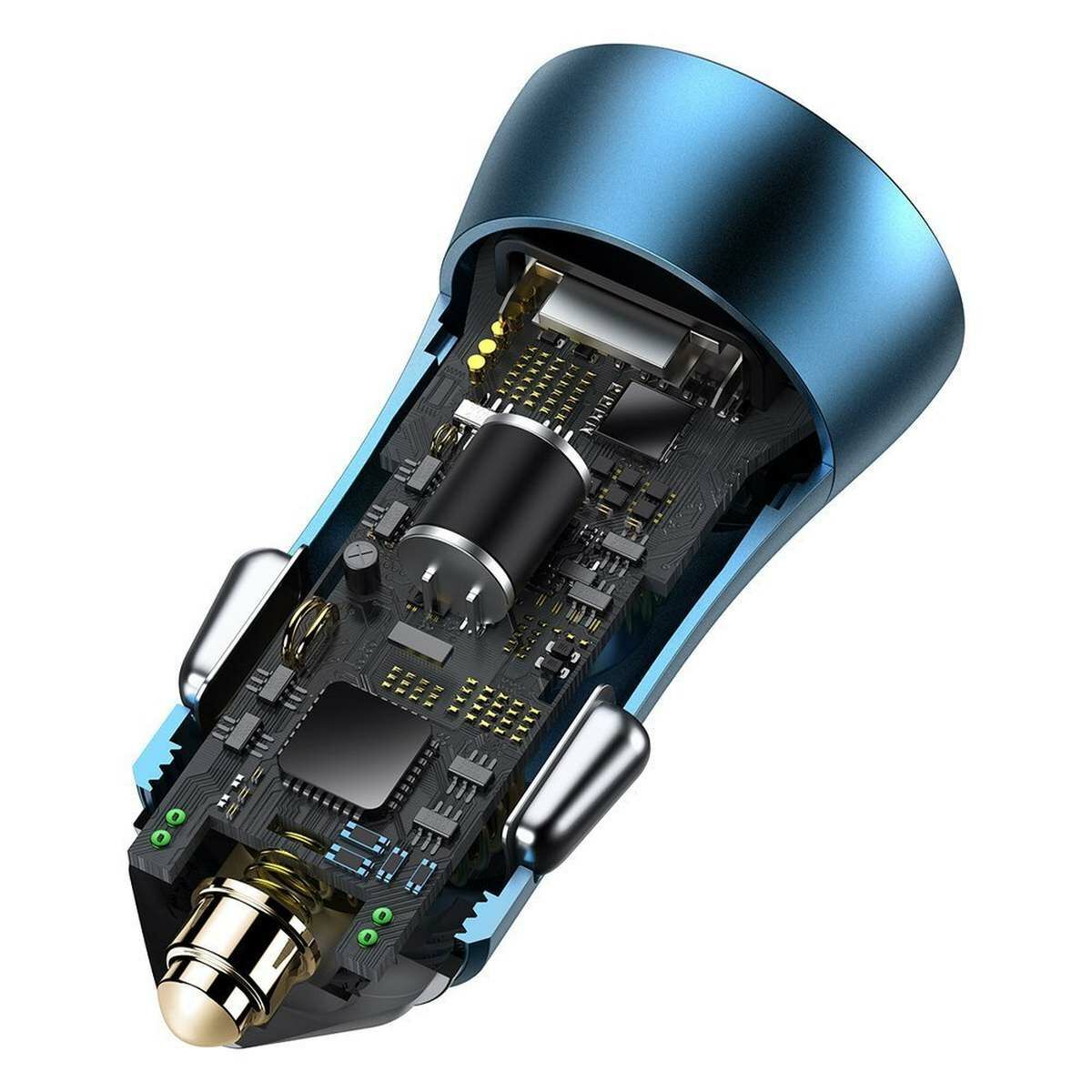 Baseus autós töltő, Golden Contactor Pro Fast Type C / USB 40W, PD 3.0, QC 4.0+ SCP, FCP, AFC, kék (CCJD-03)