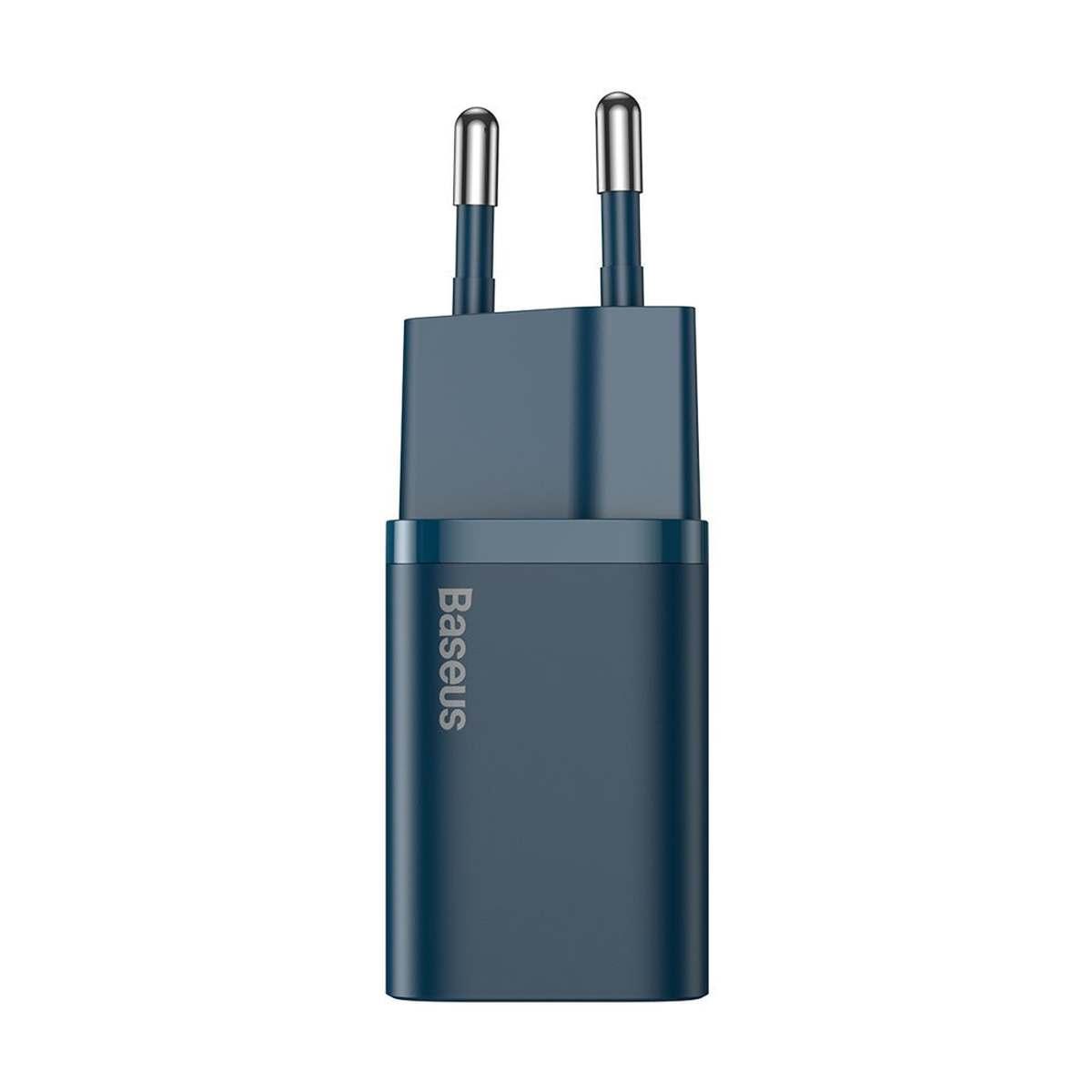 Kép 2/13 - Baseus hálózati töltő szett, Super Si 1C PD gyors töltő 20W, kék (CCSUP-B03)