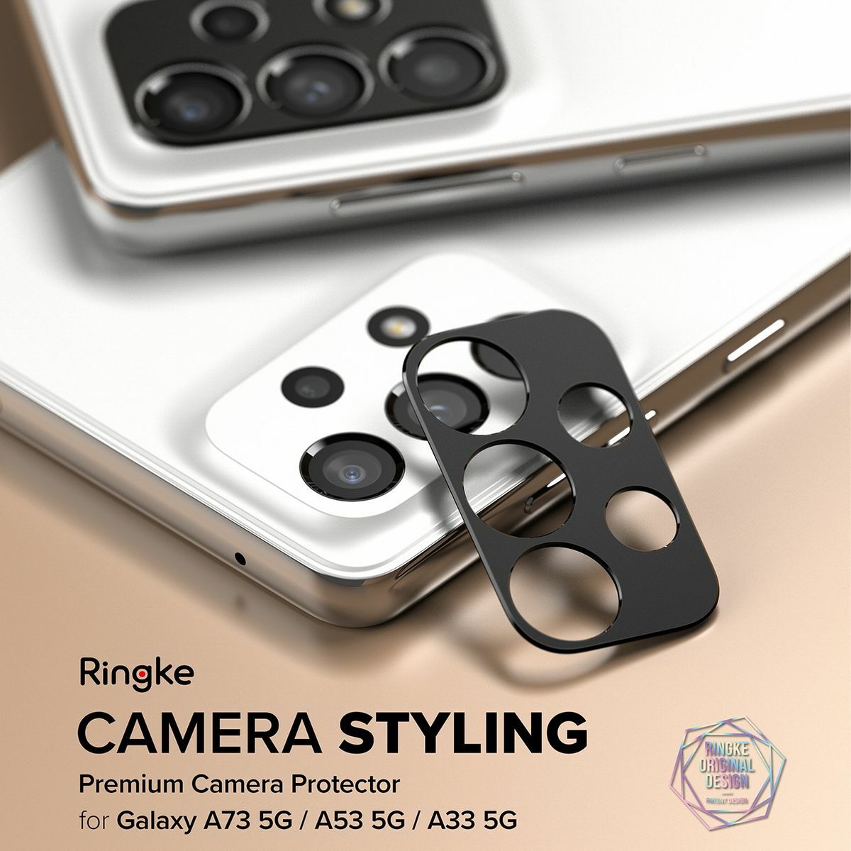 Kép 3/11 - Ringke Galaxy A73 5G/A53 5G/A33 5G, Camera Styling, kameravédő keret, Fekete