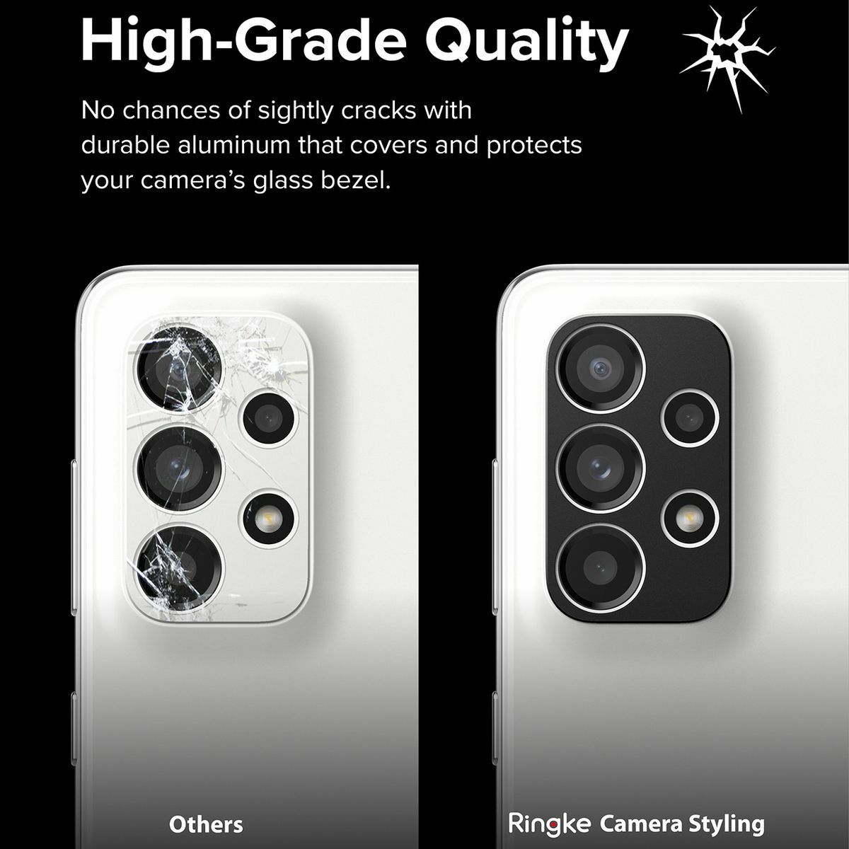 Kép 6/11 - Ringke Galaxy A73 5G/A53 5G/A33 5G, Camera Styling, kameravédő keret, Fekete