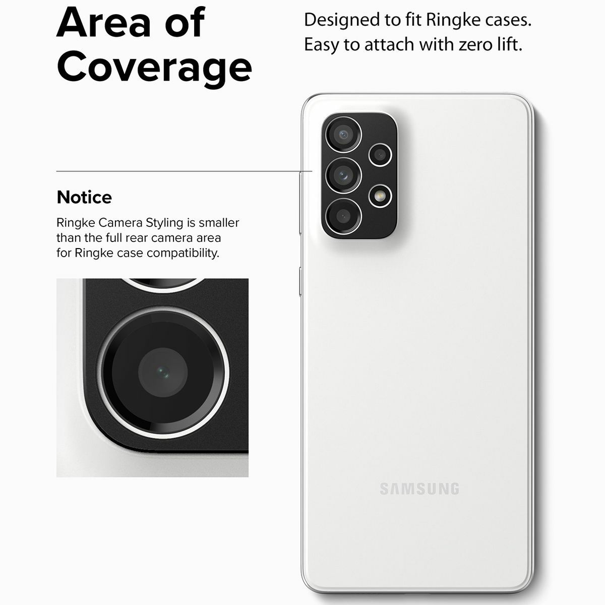 Kép 11/11 - Ringke Galaxy A73 5G/A53 5G/A33 5G, Camera Styling, kameravédő keret, Fekete