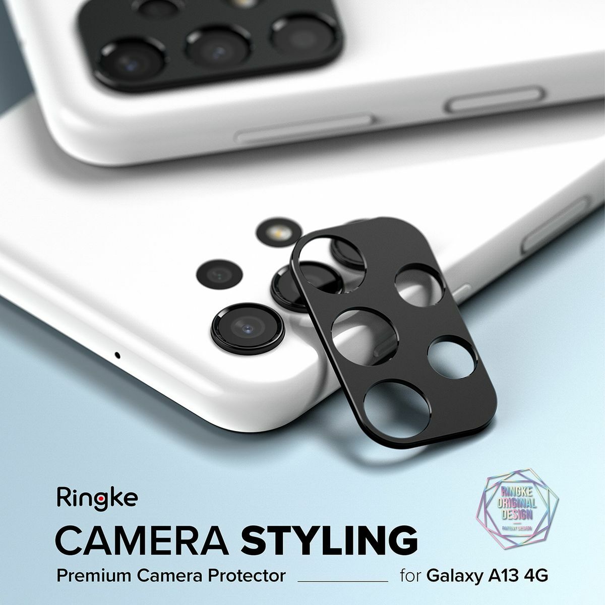 Kép 4/11 - Ringke Galaxy A13 4G Camera Styling, kameravédő keret, Fekete