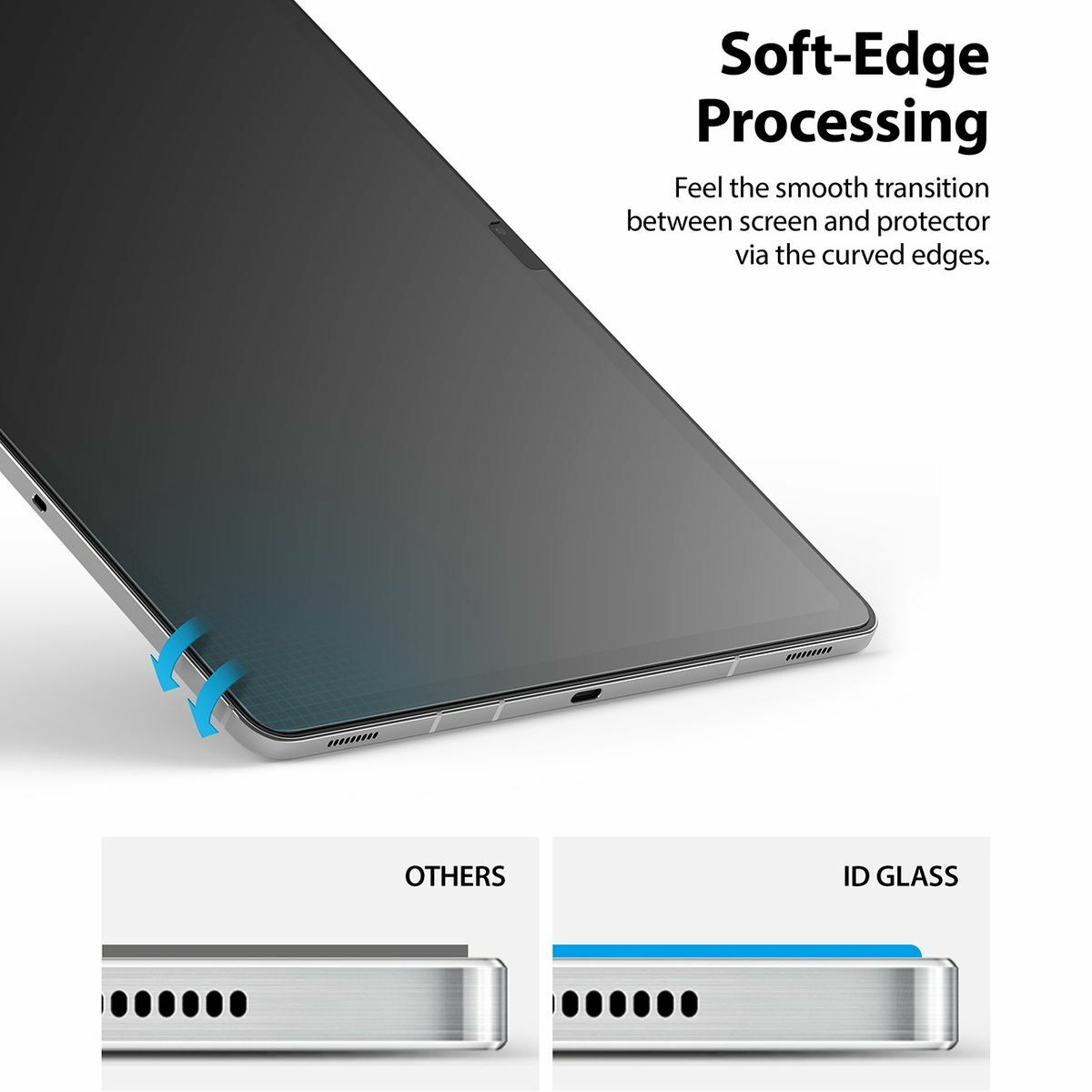 Kép 10/15 - Ringke Galaxy Tab S8+/ S7+/ S7 FE kijelzővédő, Invisible Defender ID, edzett üveg, átlátszó
