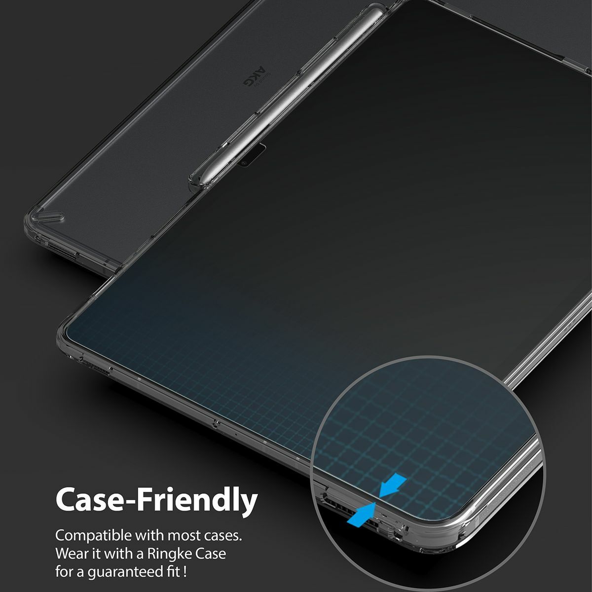 Kép 13/15 - Ringke Galaxy Tab S8+/ S7+/ S7 FE kijelzővédő, Invisible Defender ID, edzett üveg, átlátszó
