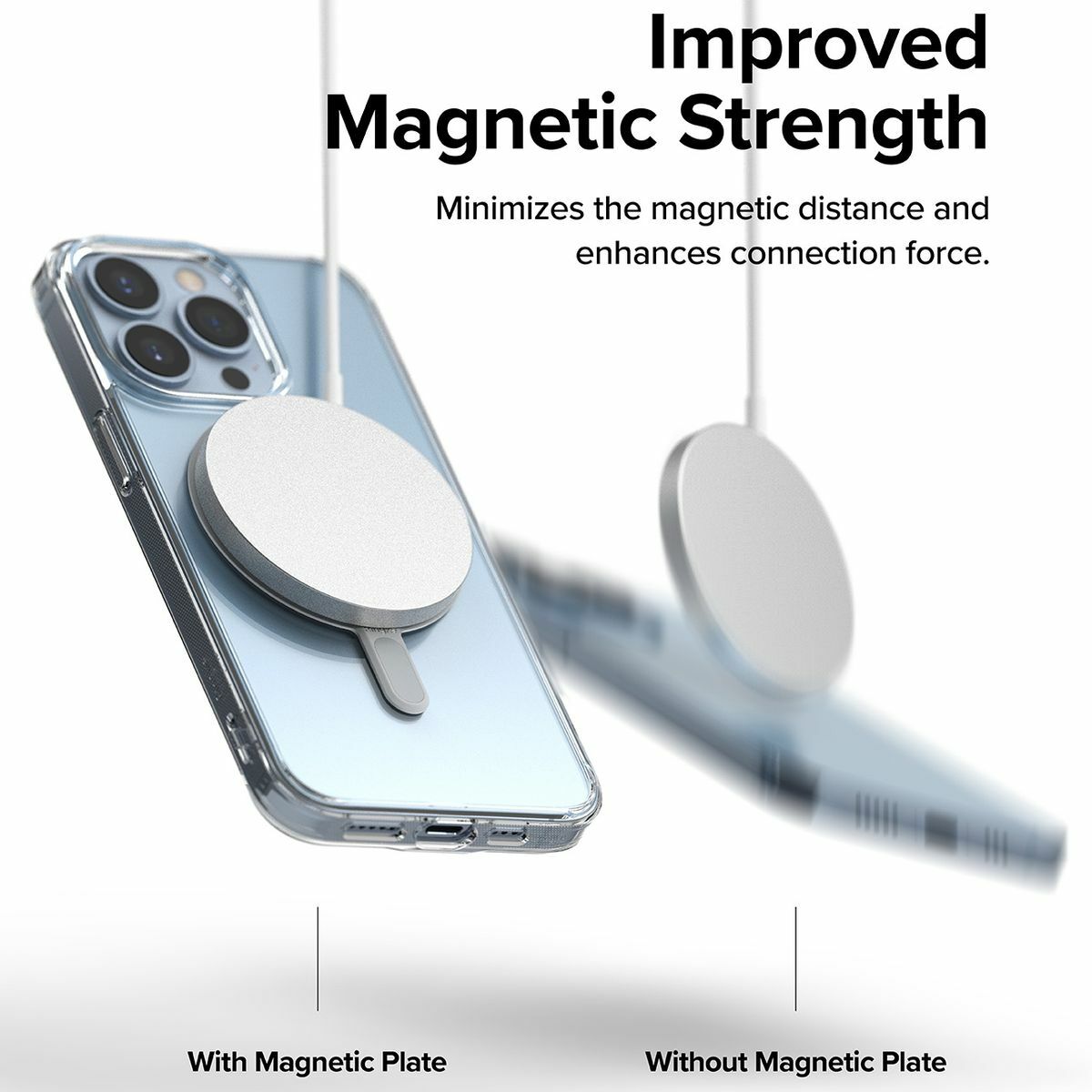 Kép 10/15 - Ringke Magnetic Plate, mágneses korong, MagSafe kompatibilis, öntapadós, Szürke