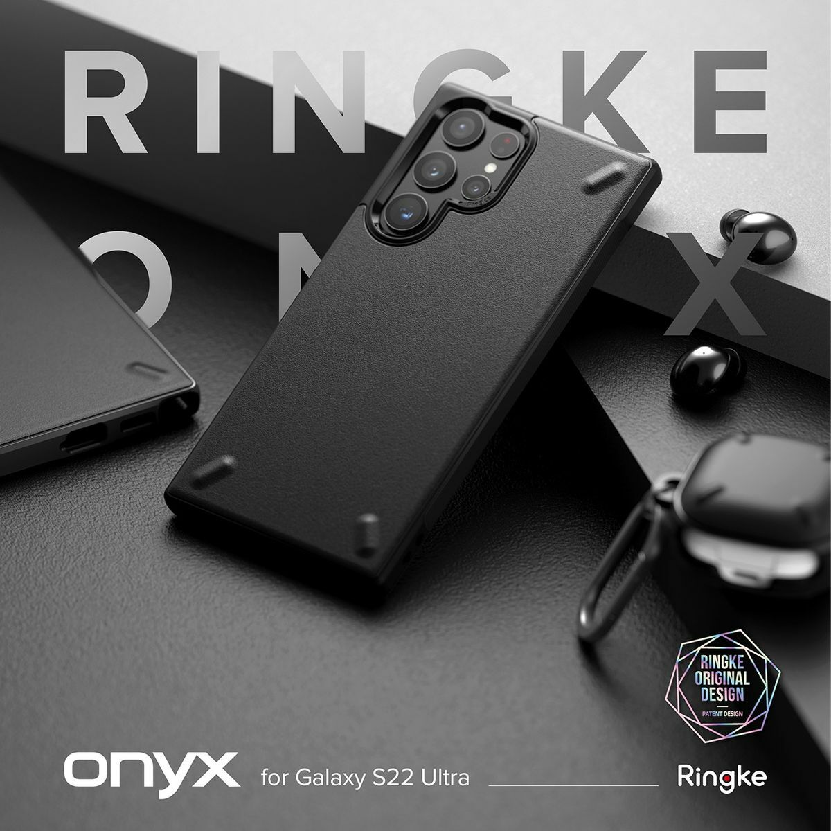 Kép 11/11 - Ringke Galaxy S22 Ultra tok, Onyx, Kék