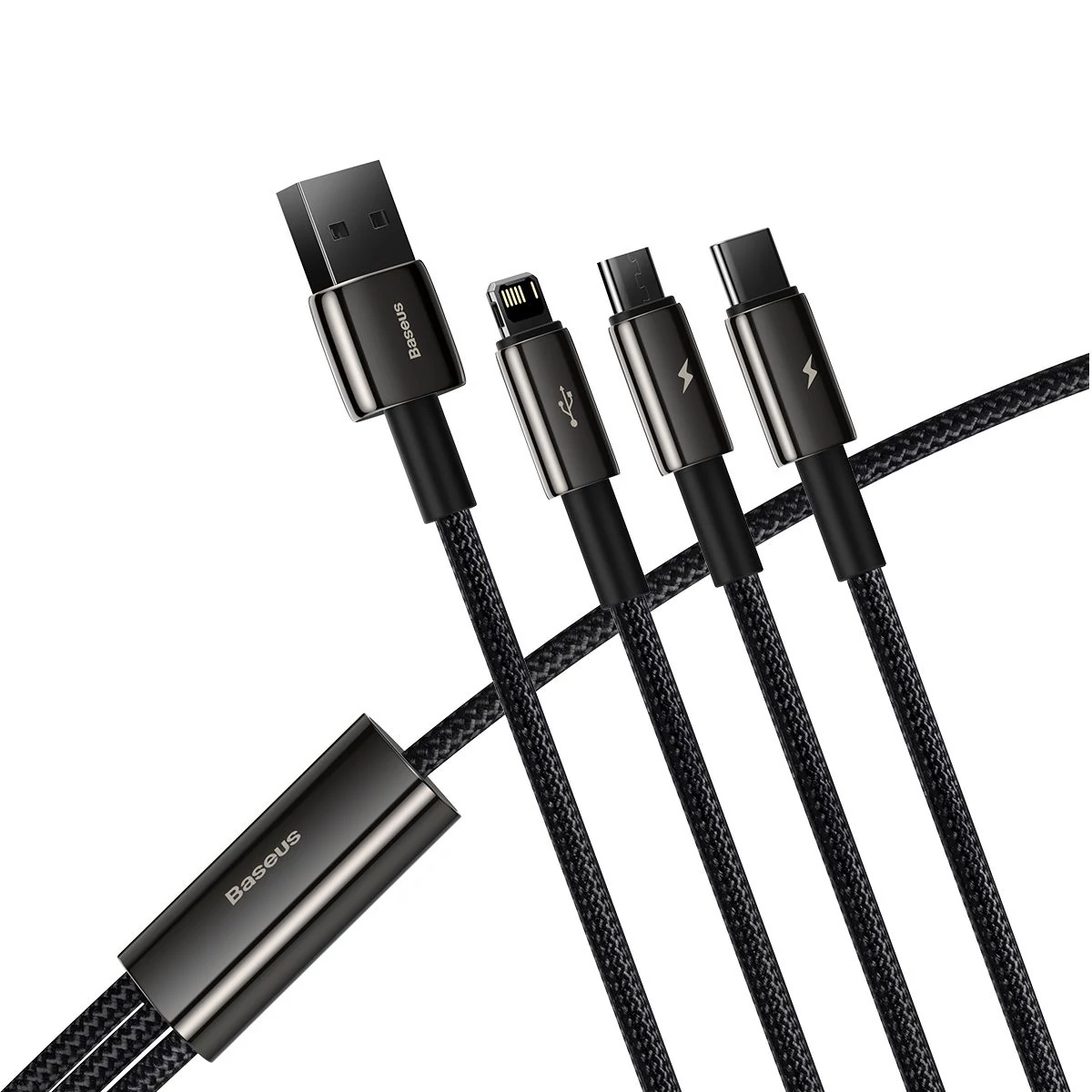 Kép 7/14 - Baseus Univerzális kábel, Tungsten 3-in-1 USB töltőhöz (Type C / Lightning / micro USB) 3.5A 1.5m, f