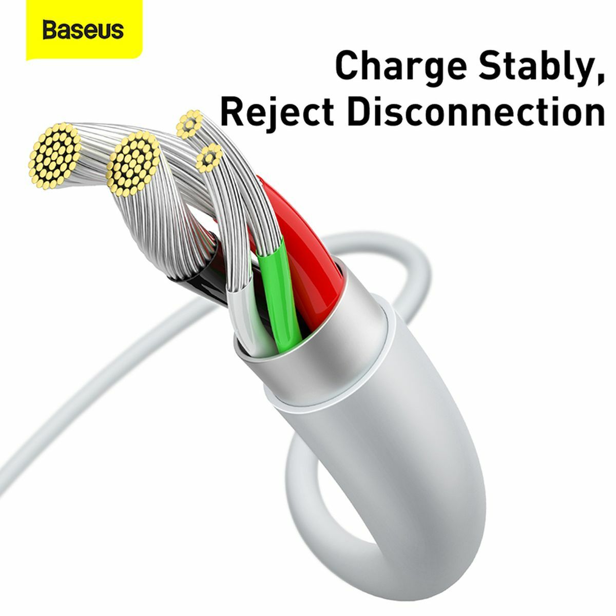 Kép 14/15 - Baseus Micro USB kábel, Superior, gyors töltő kábel, 2A, 1m, fehér (CAMYS-02)