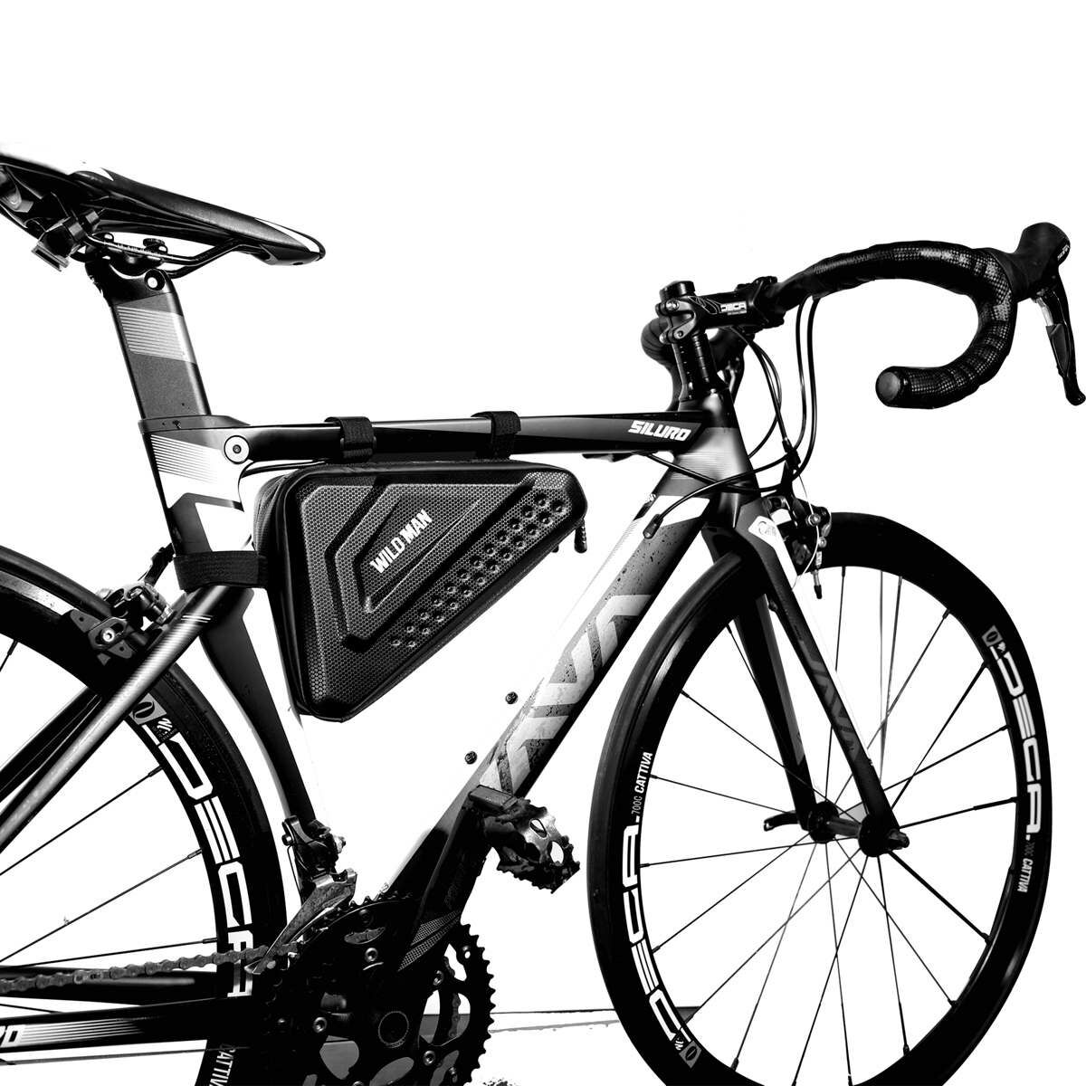 Kép 4/10 - WILDMAN kerékpár táska ES19, 3L, több funkciós, vízálló, középső vázra szerelhető, háromszög alakú, tárolótáska, fekete
