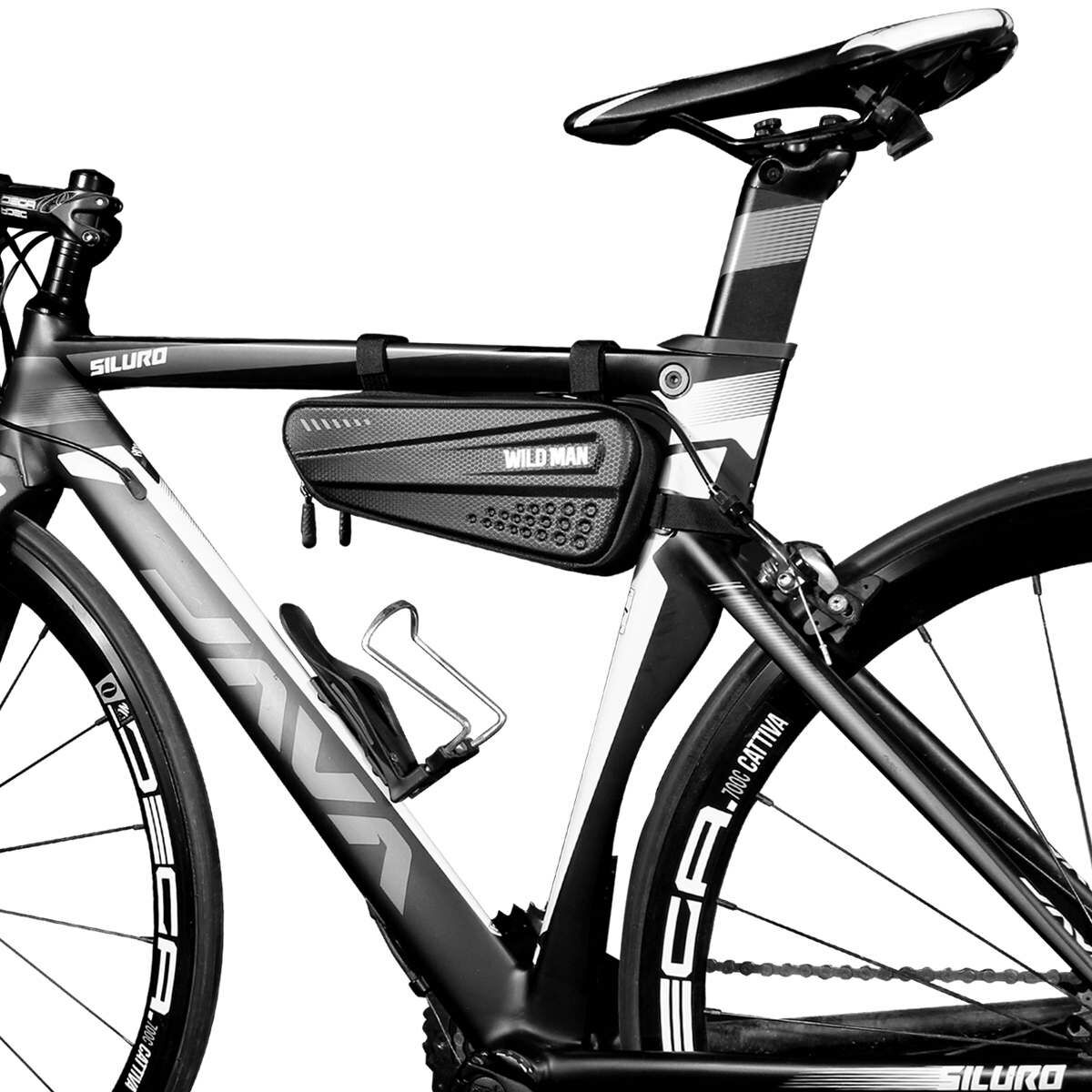 Kép 4/6 - WILDMAN kerékpár táska ES4, 1.2L, több funkciós, vízálló, középső vázra szerelhető, tárolótáska, fekete
