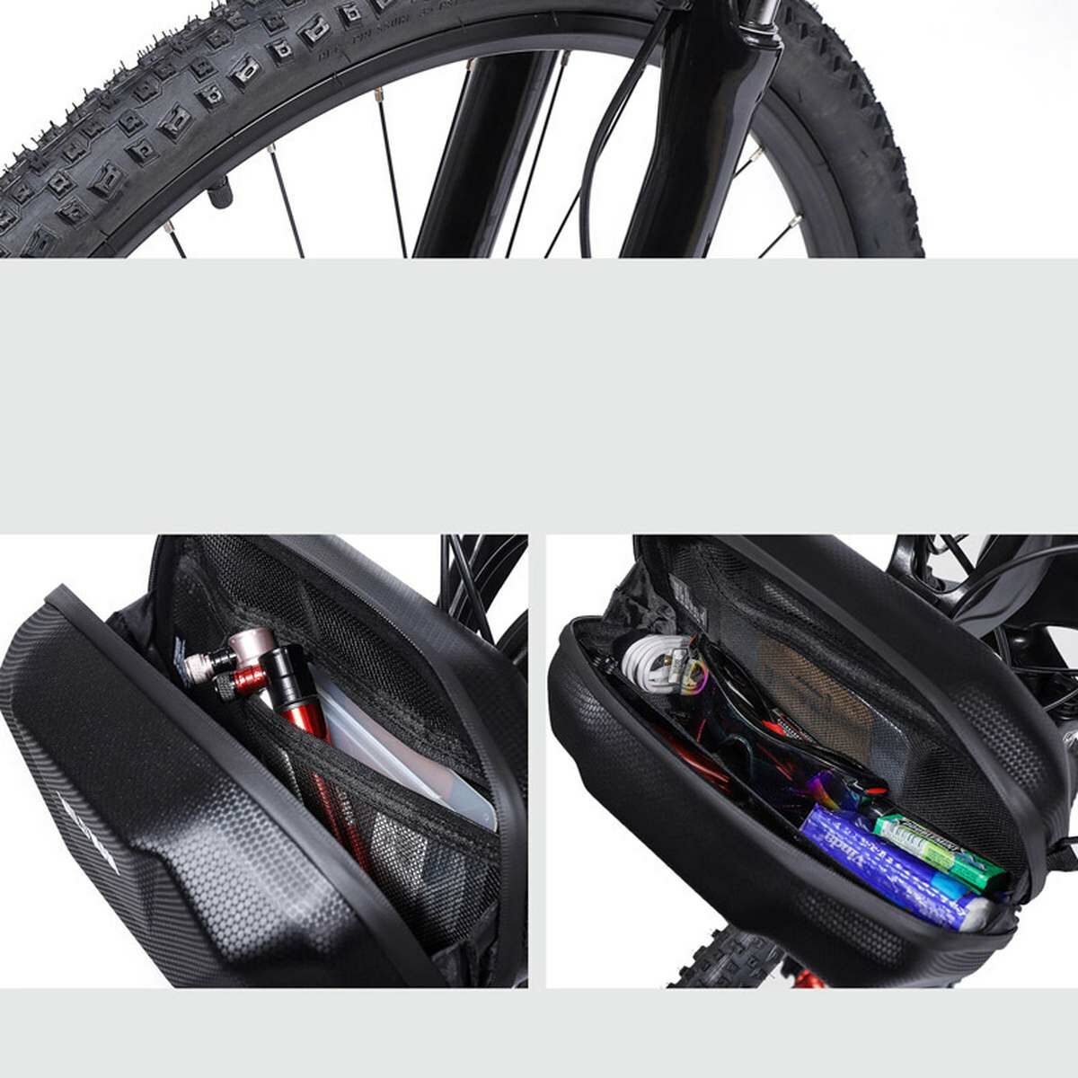 Kép 4/10 - WILDMAN Kerékpár táska X9, 3.5L, több funkciós, vízálló, kormányra szerelhető, fekete