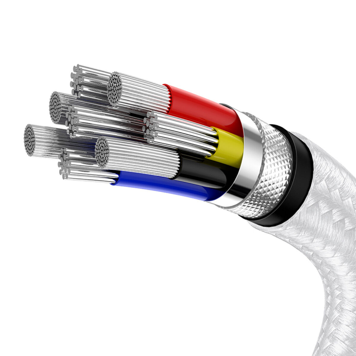 Kép 8/15 - Baseus Type-C - Type-C kábel, Cafule Series Metal gyorstöltő és adatkábel 100W (20V/5A) 1m, fehér (CATJK-C02)