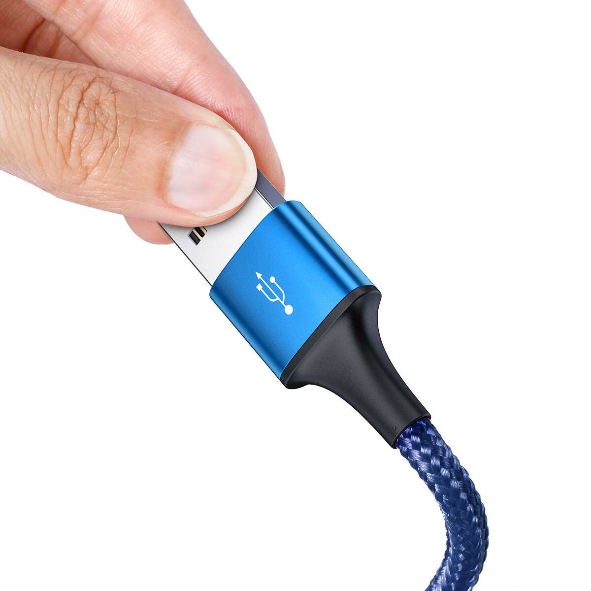 Kép 6/17 - Baseus Univerzális kábel, Rapid 3-in-1, USB - Type-C / Lightning / micro USB, 1.2m, kék (CAJS000003)