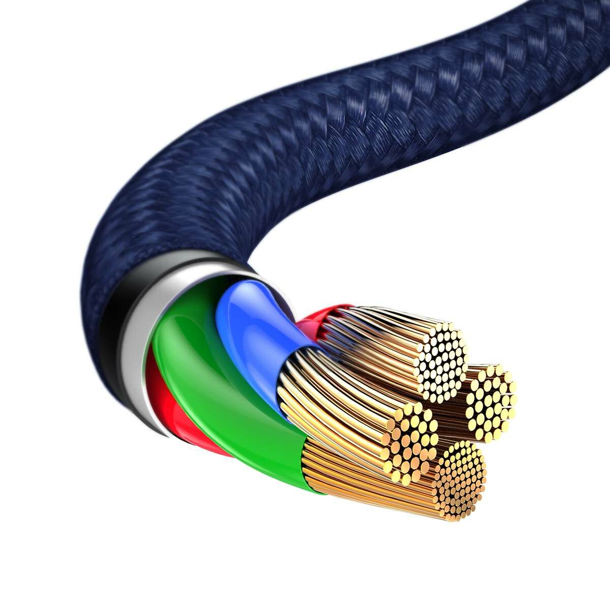 Kép 8/17 - Baseus Univerzális kábel, Rapid 3-in-1, USB - Type-C / Lightning / micro USB, 1.2m, kék (CAJS000003)
