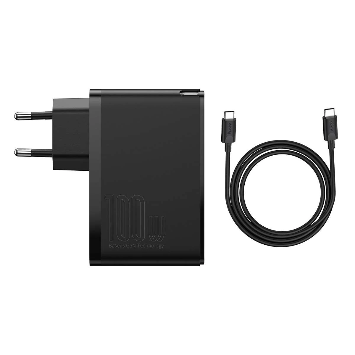 Kép 7/19 - Baseus hálózati töltő, GaN2 Pro gyorstöltő, C+C+U+U, PD 3.0, gyorstöltő 4.0, 100W, fekete (CCGAN2P