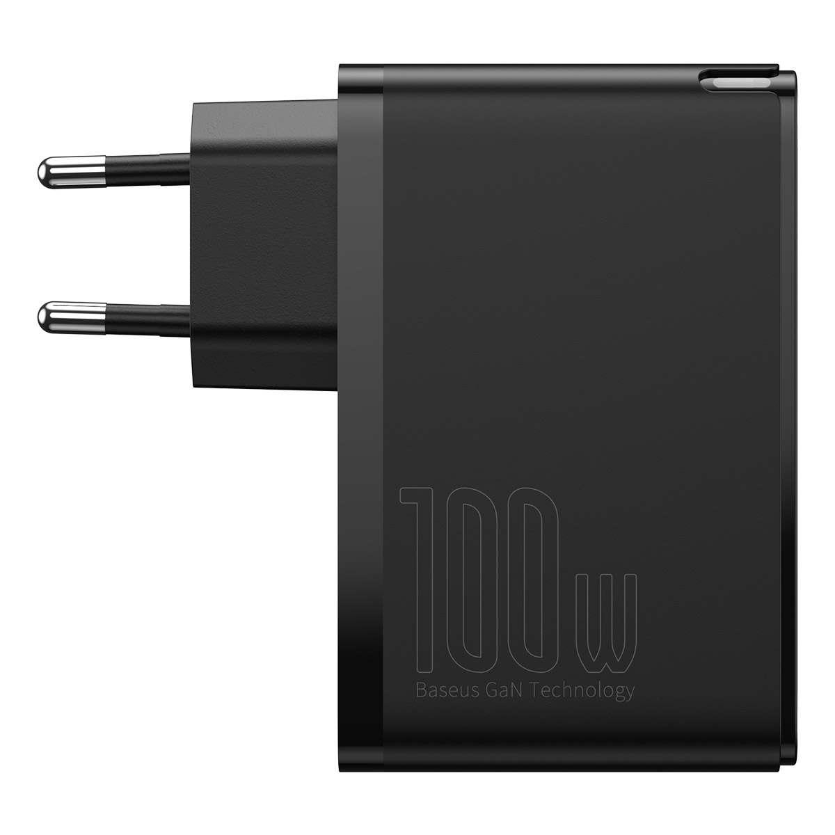 Kép 12/19 - Baseus hálózati töltő, GaN2 Pro Gyors töltő, C+C+U+U, PD 3.0, gyors töltő 4.0, 100W, fekete (CCGAN2P-B02)