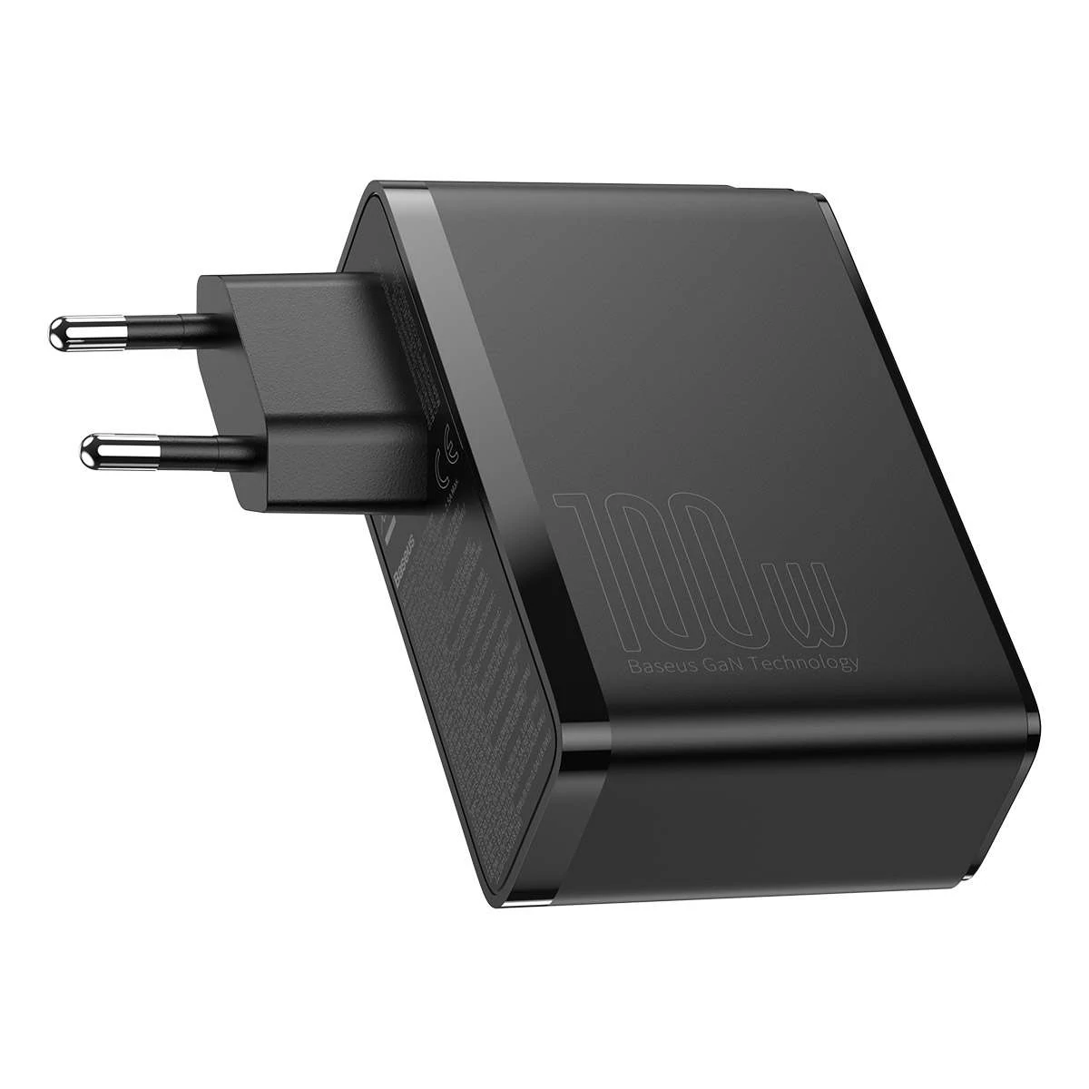 Kép 14/19 - Baseus hálózati töltő, GaN2 Pro gyorstöltő, C+C+U+U, PD 3.0, gyorstöltő 4.0, 100W, fekete (CCGAN2P