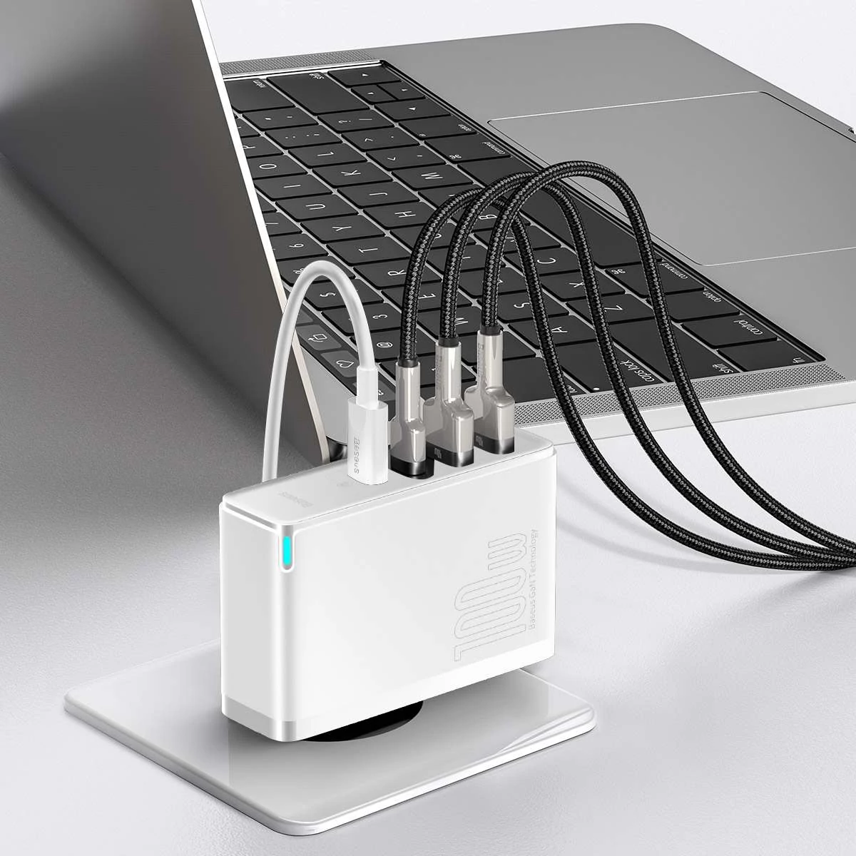Kép 18/19 - Baseus hálózati töltő, GaN2 Pro gyorstöltő100W, fehér (CCGAN2P-L02)