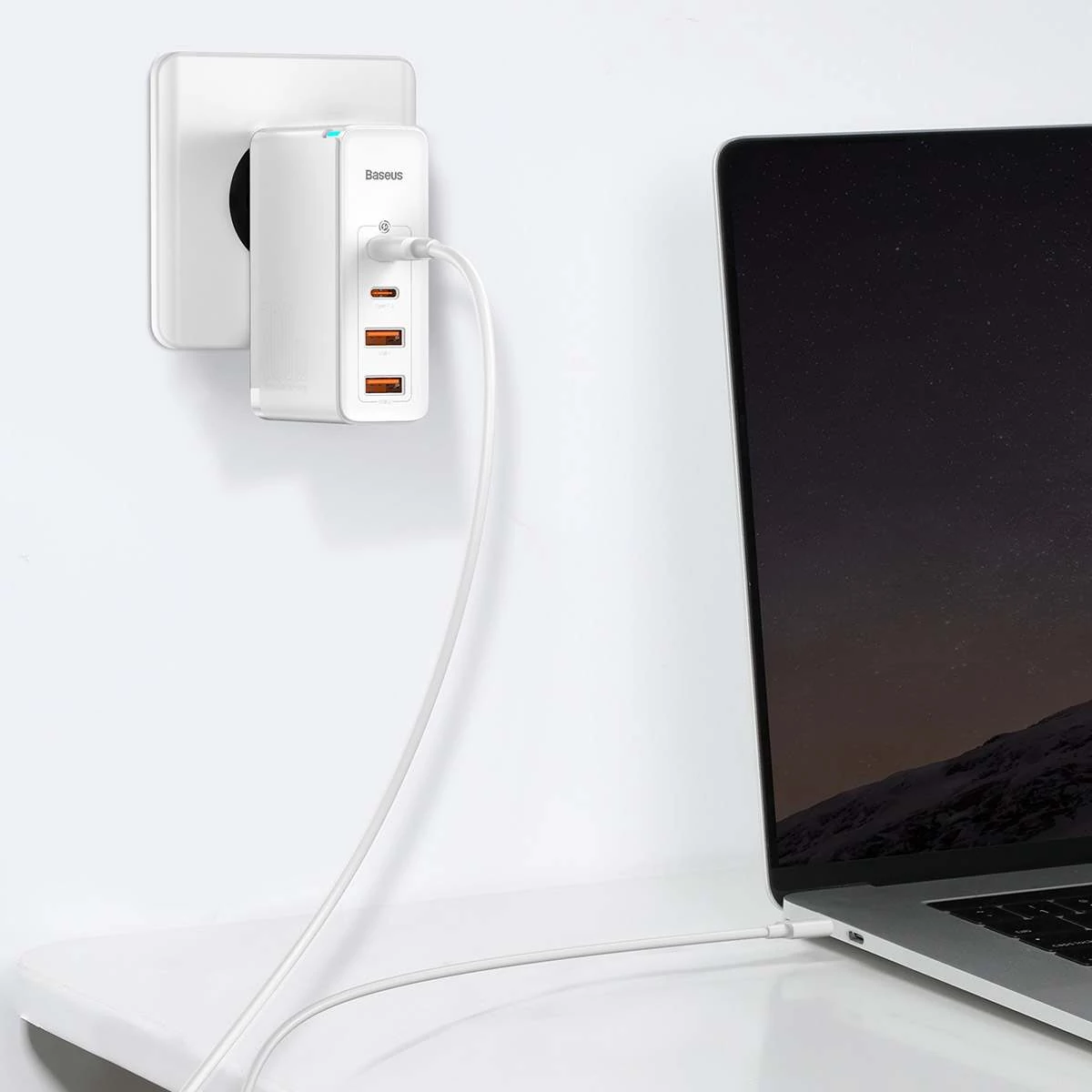 Kép 19/19 - Baseus hálózati töltő, GaN2 Pro gyorstöltő100W, fehér (CCGAN2P-L02)