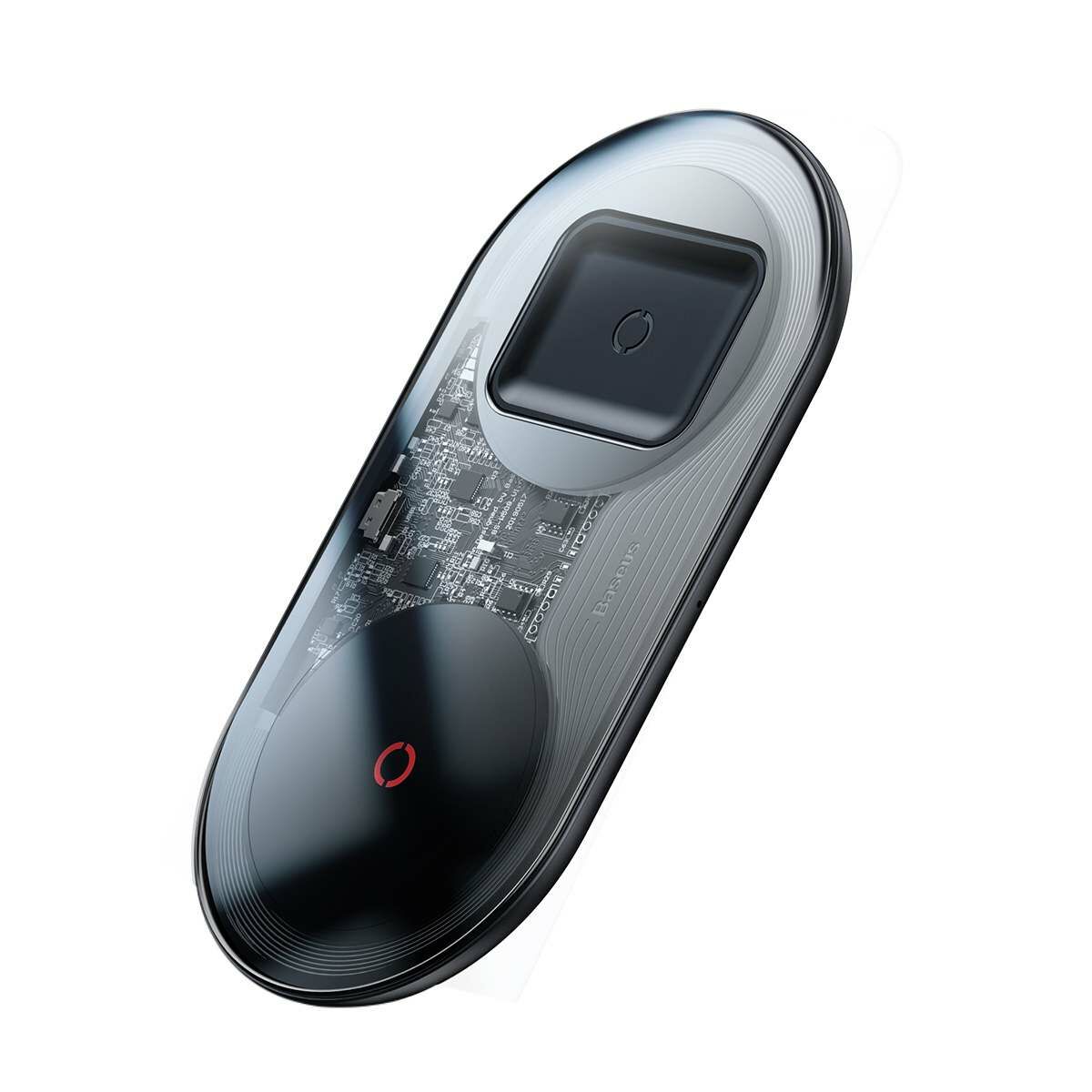 Kép 4/9 - Baseus vezeték nélküli töltő, Simple 2in1 Qi, telefon + AirPods, + hálózati töltő, 24W, fekete (TZWXJK-B01)