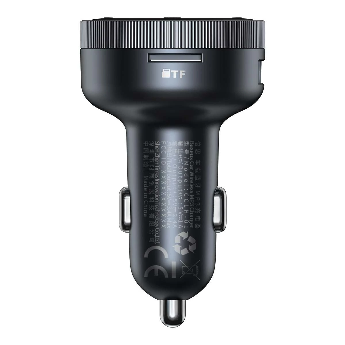 Kép 5/19 - Baseus autós töltő, Bluetooth Fm Transmitter Enjoy Car, LED kijelzővel, vezeték nélküli, U+U+3,5mm a