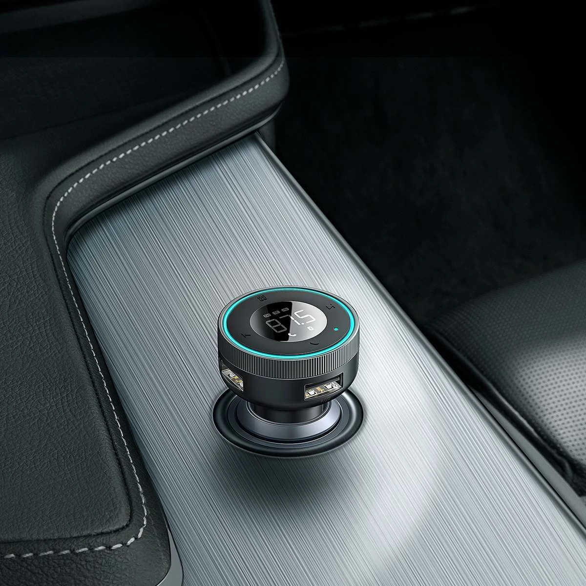 Kép 13/19 - Baseus autós töltő, Bluetooth Fm Transmitter Enjoy Car, LED kijelzővel, vezeték nélküli, U+U+3,5mm a