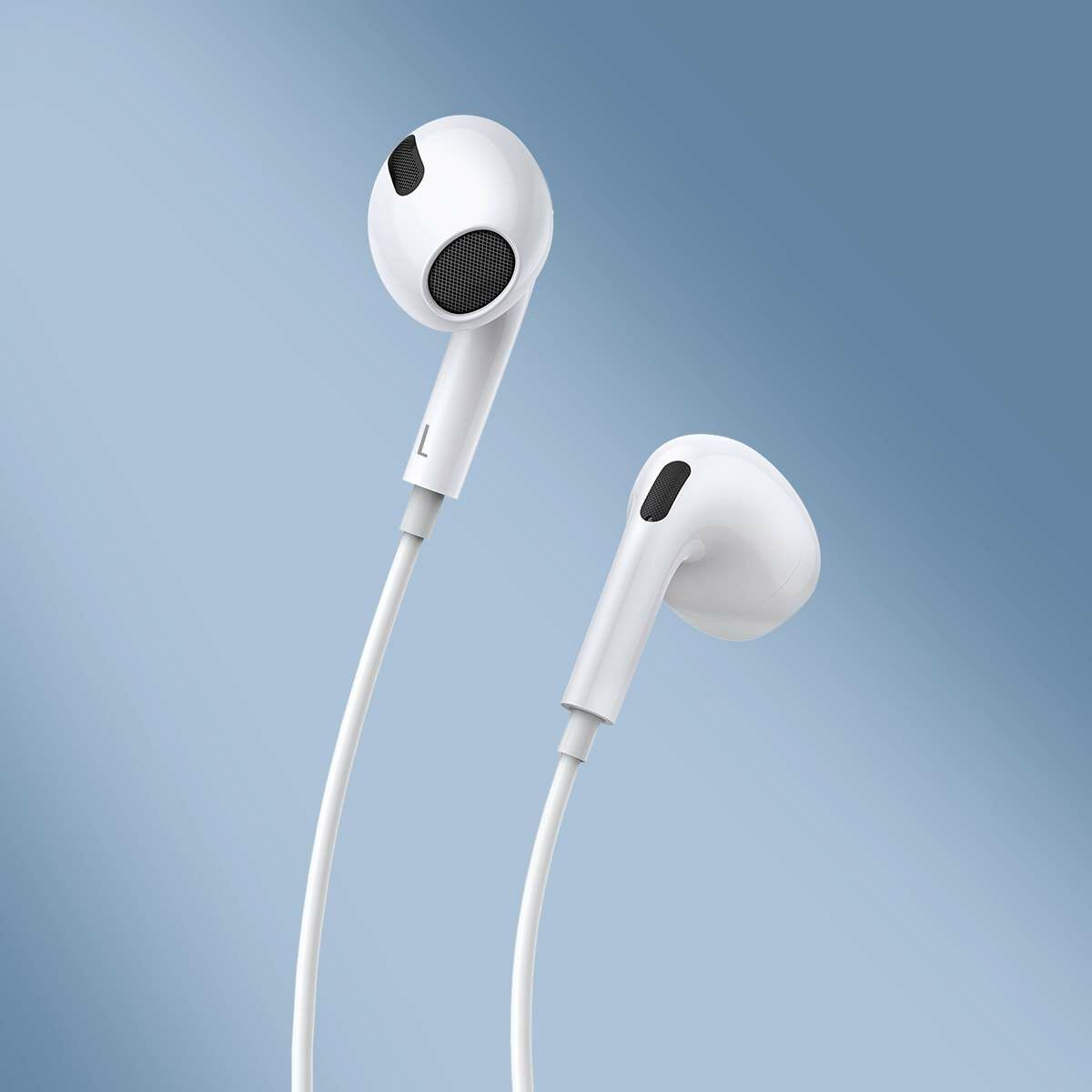 Kép 10/17 - Baseus fülhallgató, Encok C17, Type-C, vezetékes, mikrofonnal, fehér (NGCR010002)