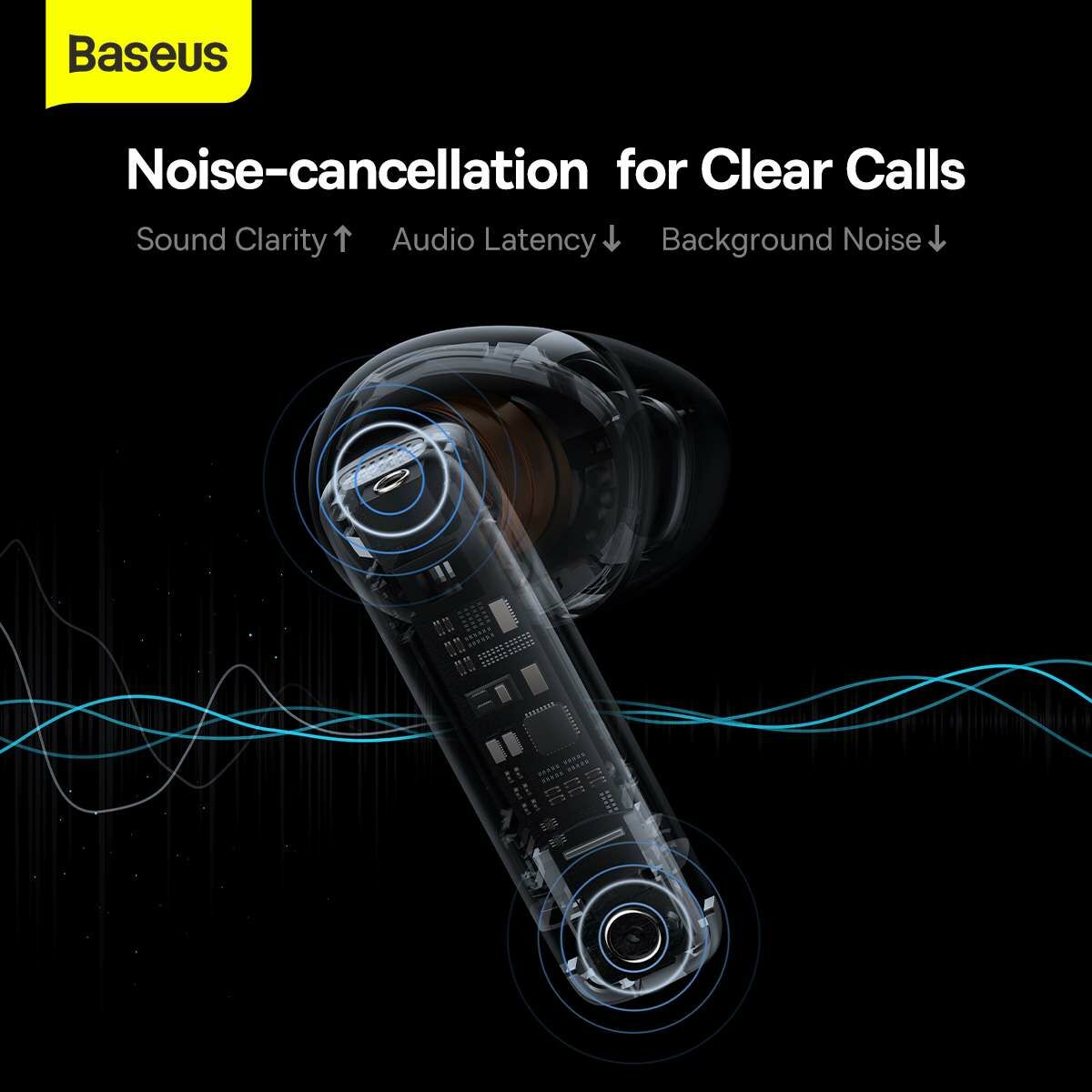 Kép 13/19 - Baseus fülhallgató, Bluetooth Bowie E9, BT 5.3, TWS, in-earphones, fekete (NGTW120001)