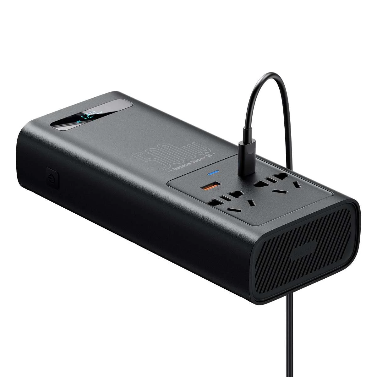 Kép 4/18 - Baseus autós kiegészítő, Power Inverter, áram átalakító, 150W 12V / 500W 220V (Type-C + USB + Dupla