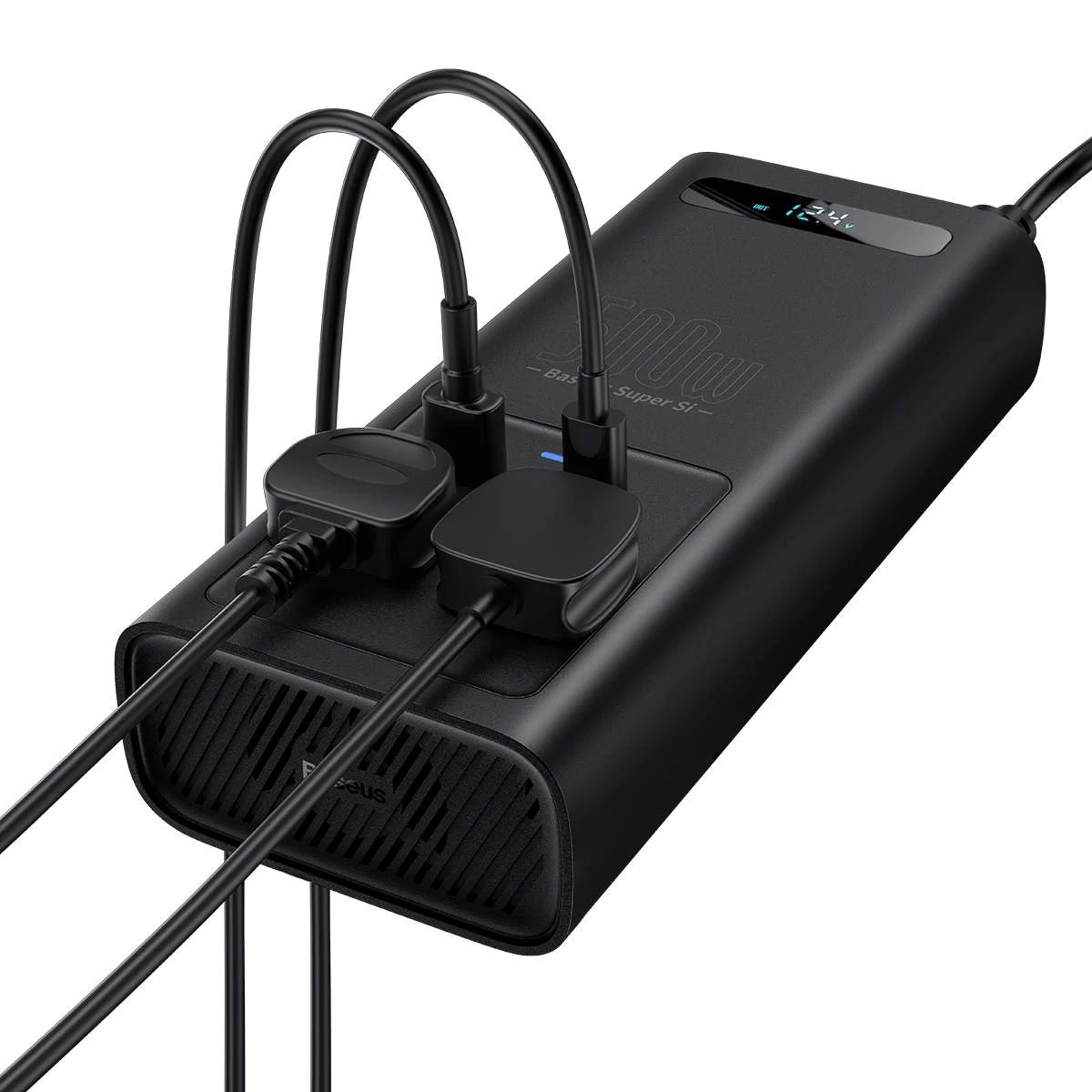Kép 5/18 - Baseus autós kiegészítő, Power Inverter, áram átalakító, 150W 12V / 500W 220V (Type-C + USB + Dupla