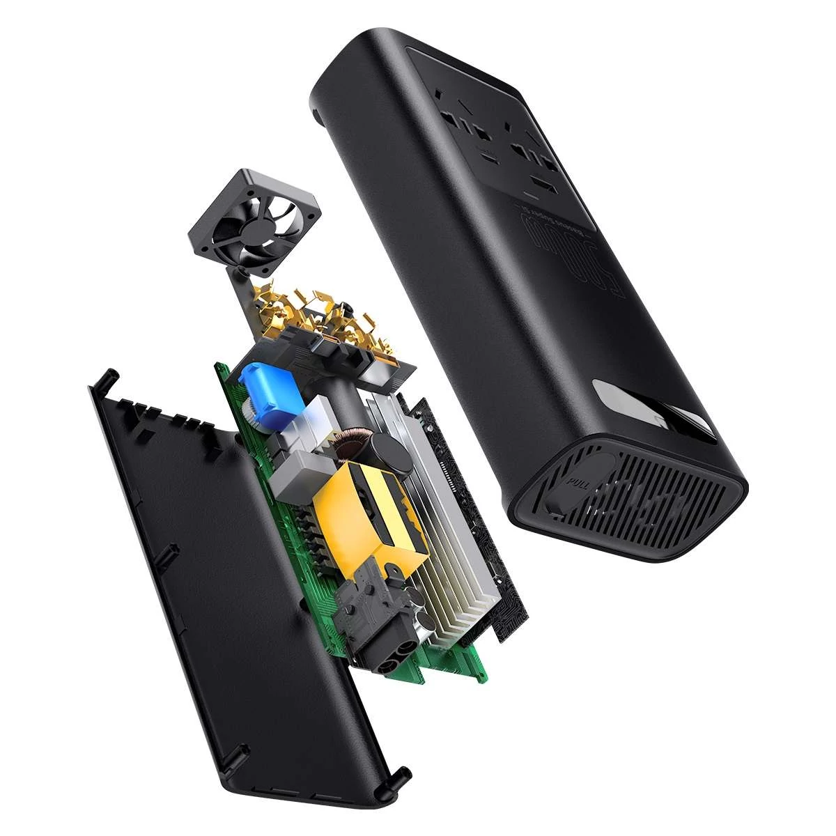 Kép 6/18 - Baseus autós kiegészítő, Power Inverter, áram átalakító, 150W 12V / 500W 220V (Type-C + USB + Dupla