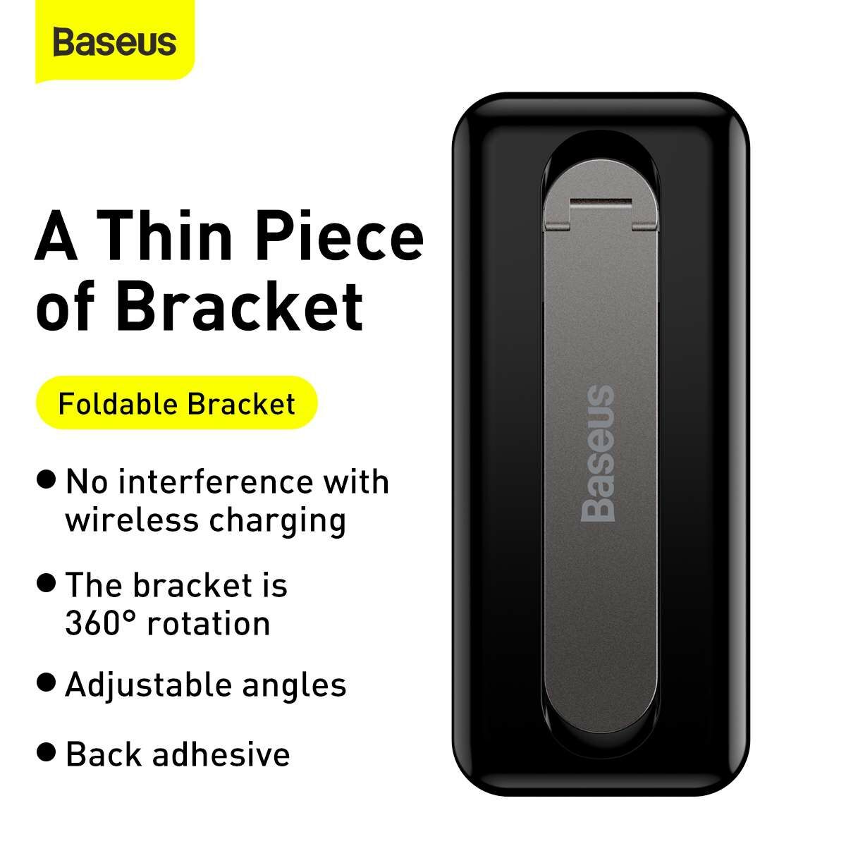 Kép 5/19 - Baseus Univerzális tartó, öntapadó, összehajtható telefon tartó, 5.4 inchtől, fekete (LUXZ000001)