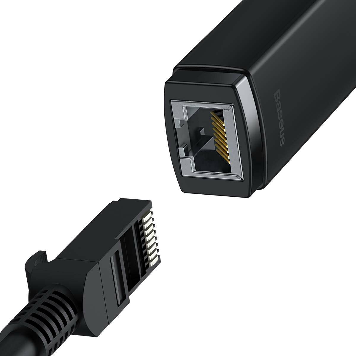 Kép 5/17 - Baseus HUB Lite Series Ethernet (USB-A bemenetről - RJ45 LAN port) adapter, 100Mbps, fekete (WKQX000001)
