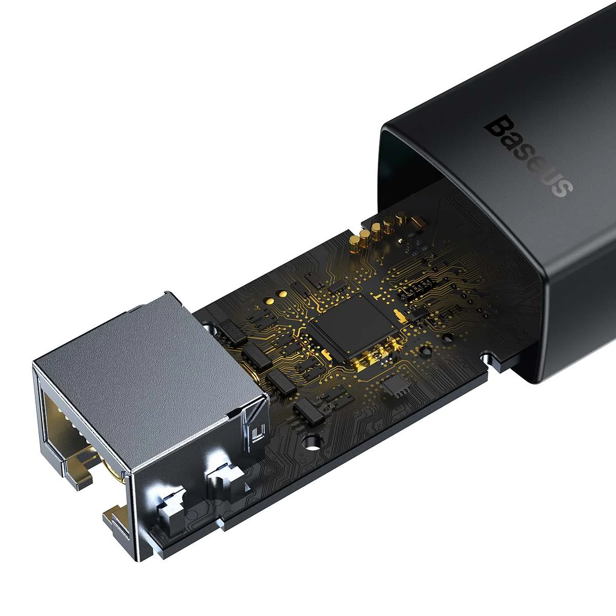 Kép 9/17 - Baseus HUB Lite Series Ethernet (USB-A bemenetről - RJ45 LAN port) adapter, 100Mbps, fekete (WKQX000