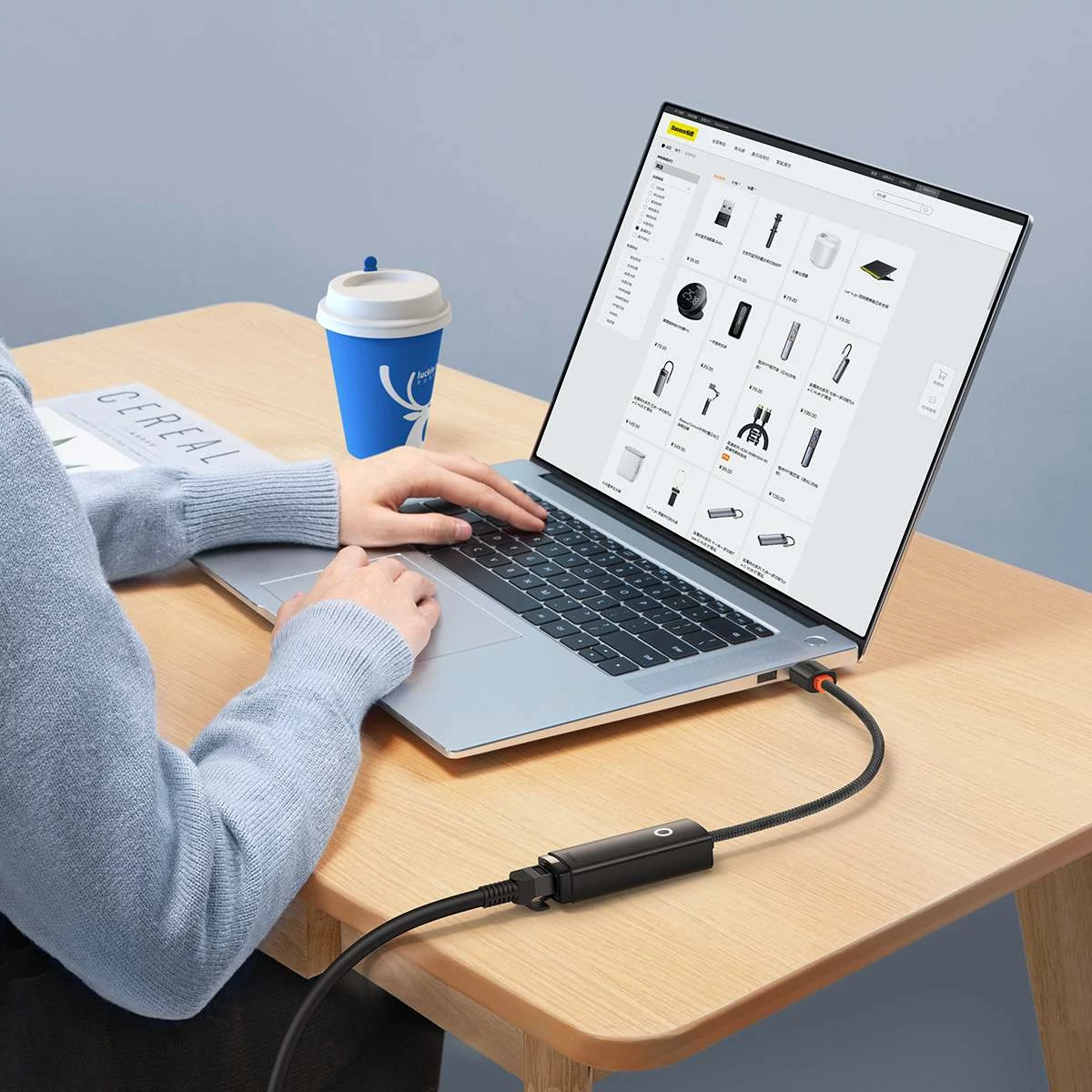 Kép 11/17 - Baseus HUB Lite Series Ethernet (USB-A bemenetről - RJ45 LAN port) adapter, 100Mbps, fekete (WKQX000
