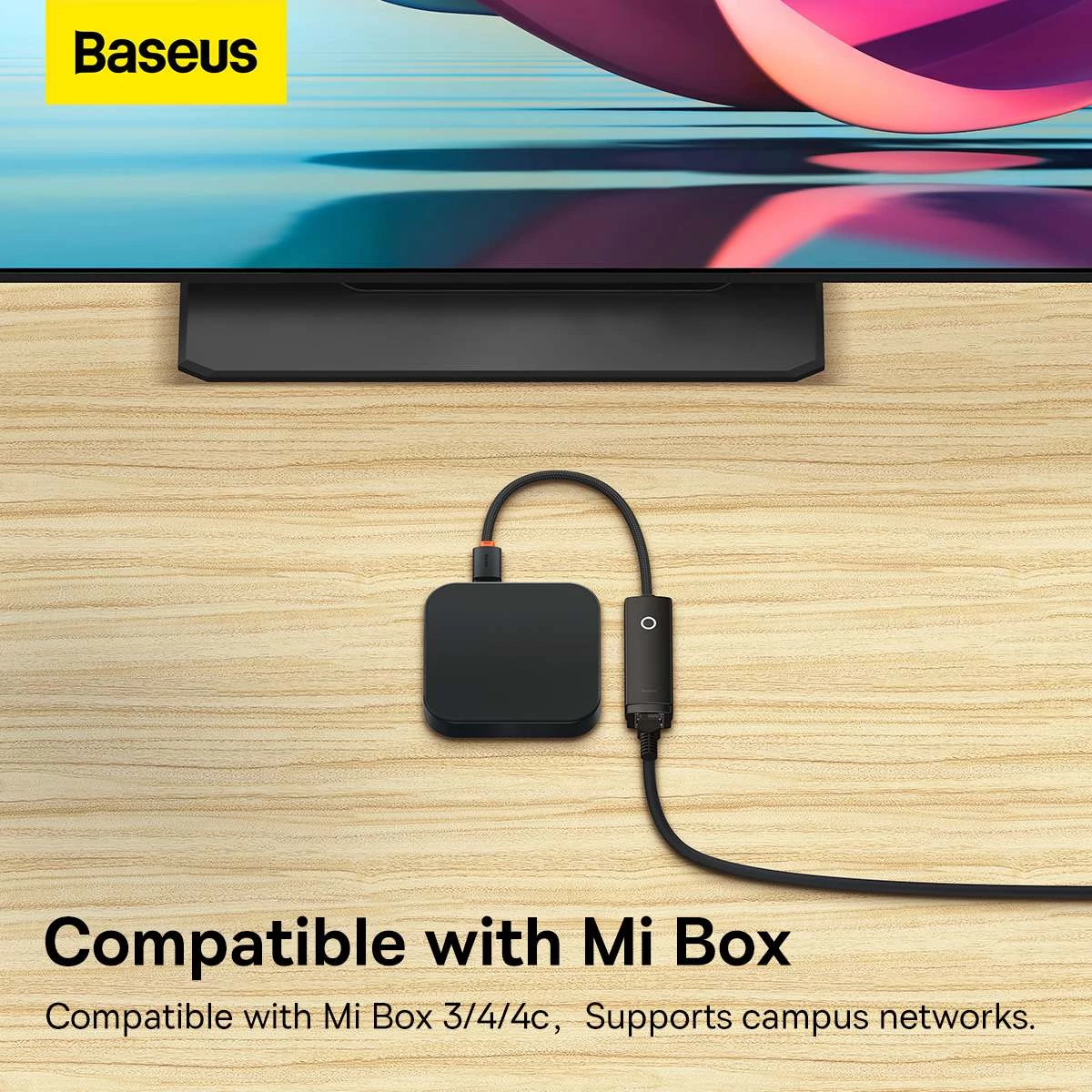 Kép 16/17 - Baseus HUB Lite Series Ethernet (USB-A bemenetről - RJ45 LAN port) adapter, 100Mbps, fekete (WKQX000