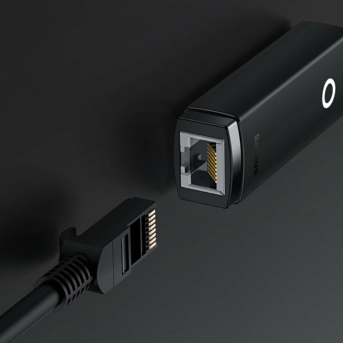 Kép 10/17 - Baseus HUB Lite Series Ethernet (Type-C bemenetről - RJ45 LAN port) adapter, 100Mbps, fekete (WKQX000201)